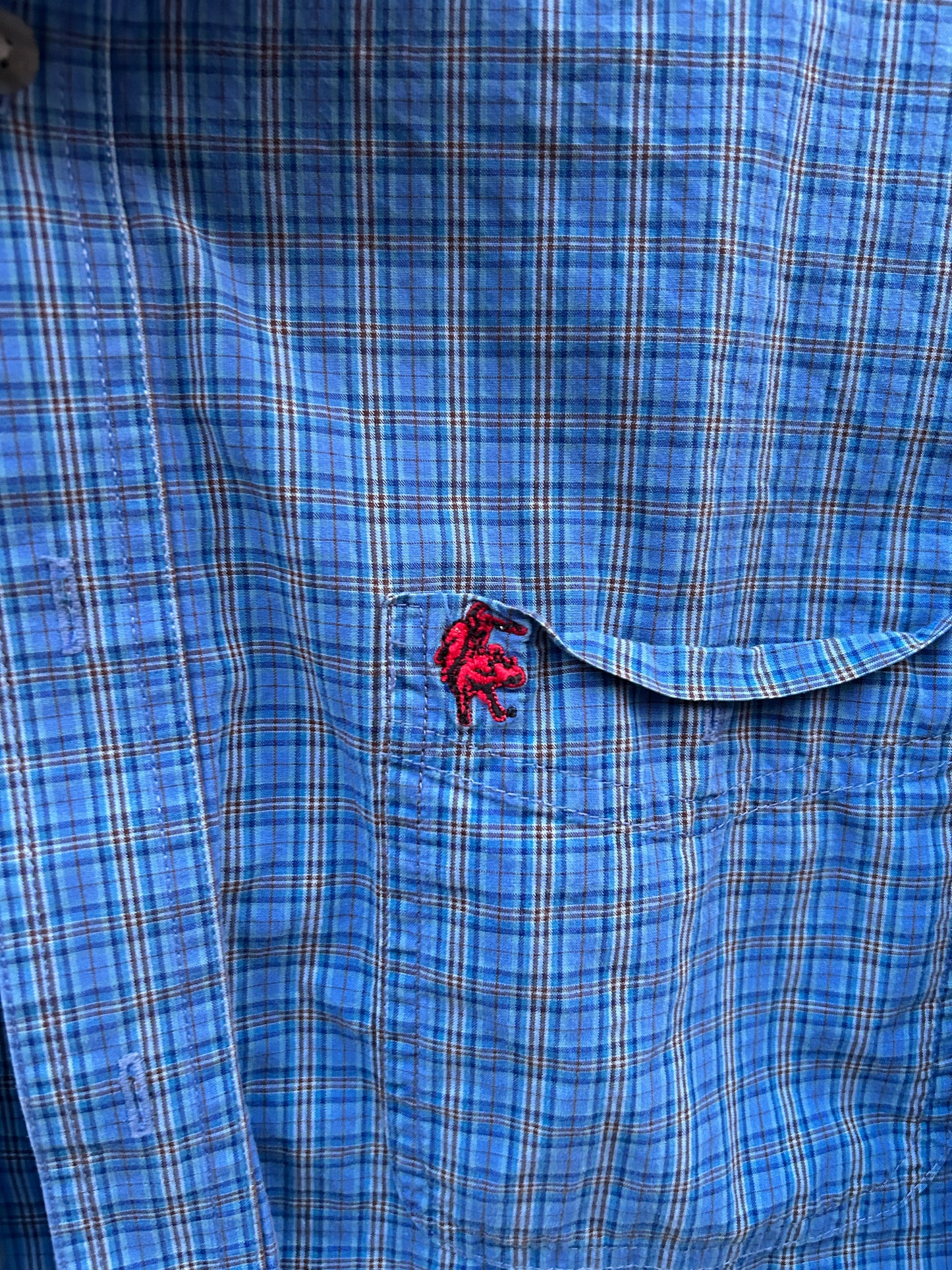 Vintage Wrangler PBR Denim Collar Shirt (L)