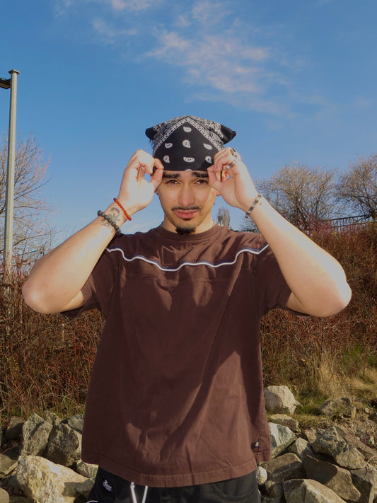 Vintage Brody Brown Chest Stripe Tee (XL)