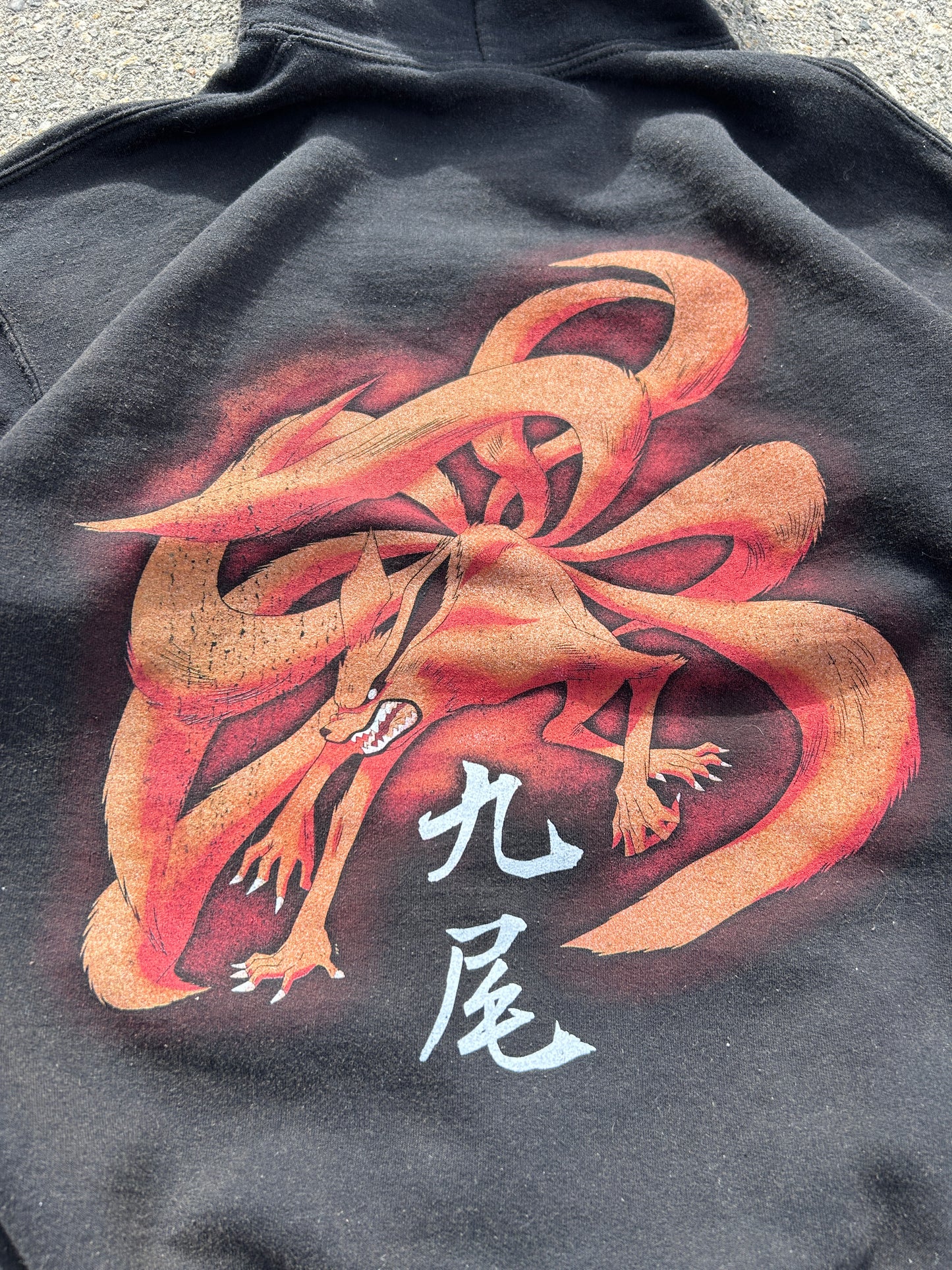 Vintage 2002 Naruto Nine-Tailed Fox Curse Hoodie (M)