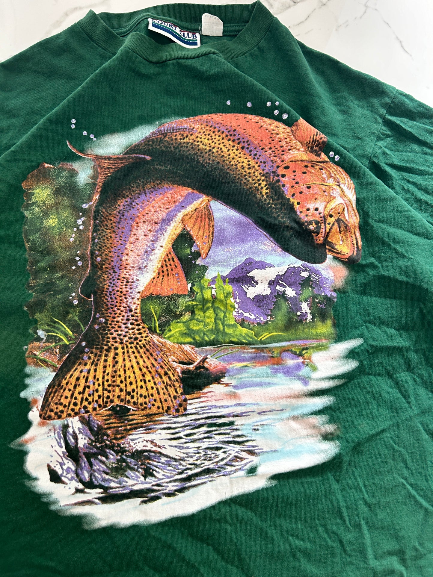 Vintage Green Court Club Rainbow Trout Tee (XL)