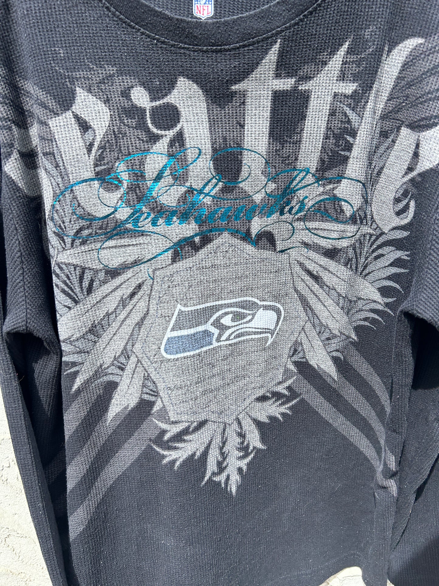 Y2K Seattle Seahawks Black Thermal (XL)