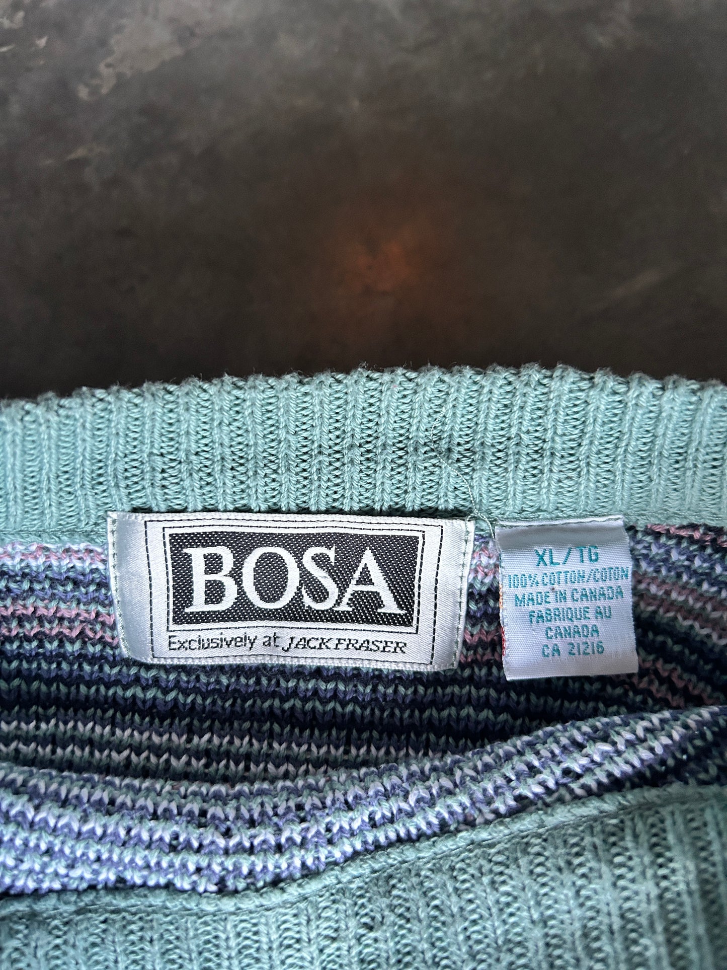 Vintage Pastel Bosa Knit Sweater (XL)