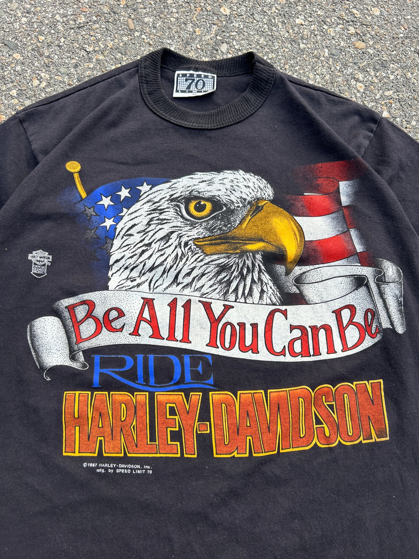 Vintage 1987 Single Stitch Harley Tee (M)