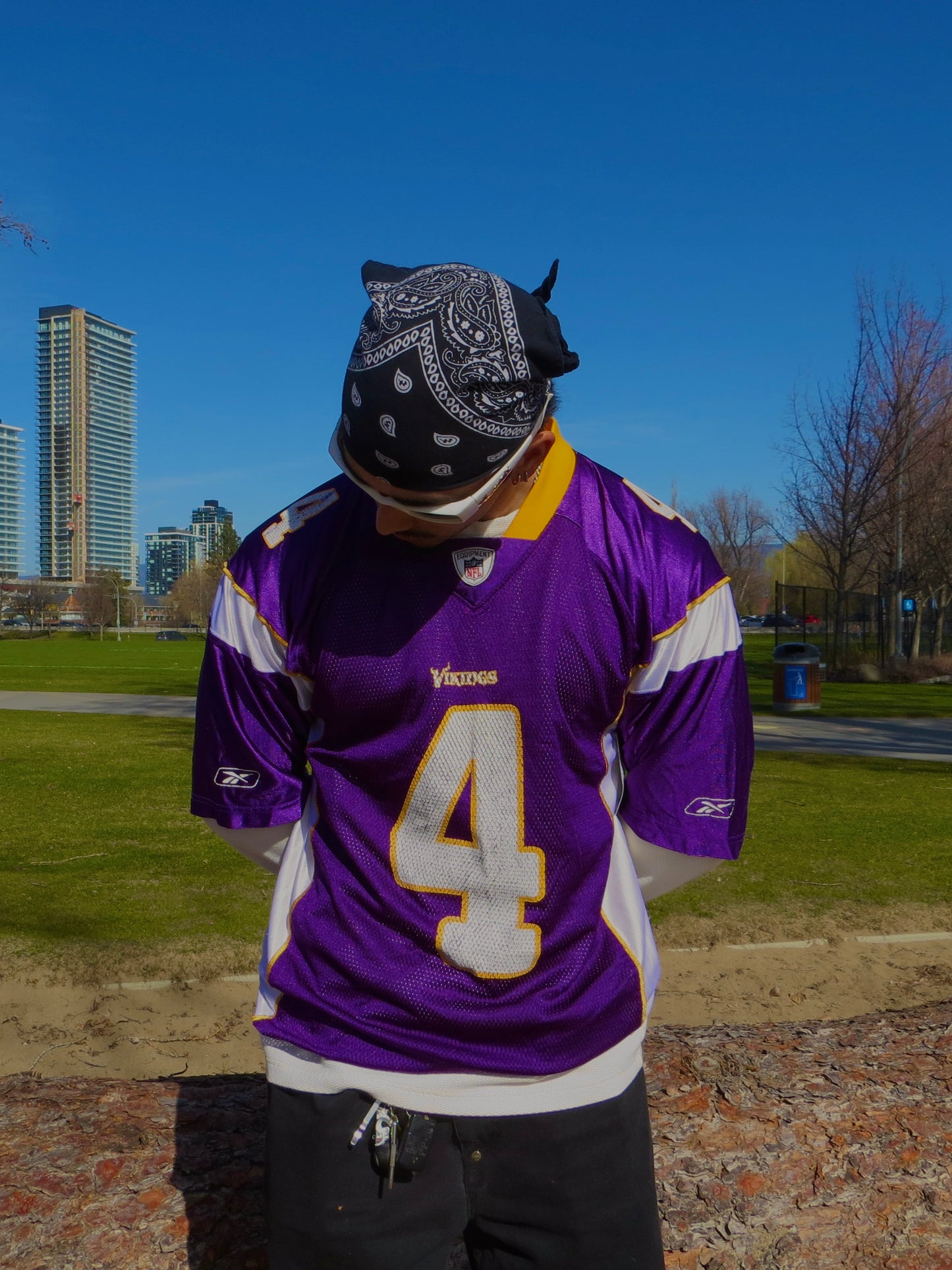 Reebok Cropped Vikings Favre Jersey (M)