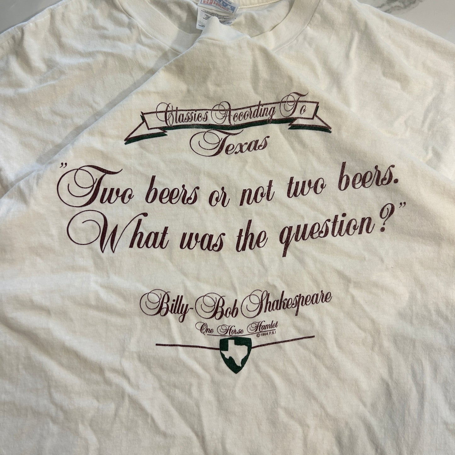 Vintage Texas Beer Quote Tee (XL)