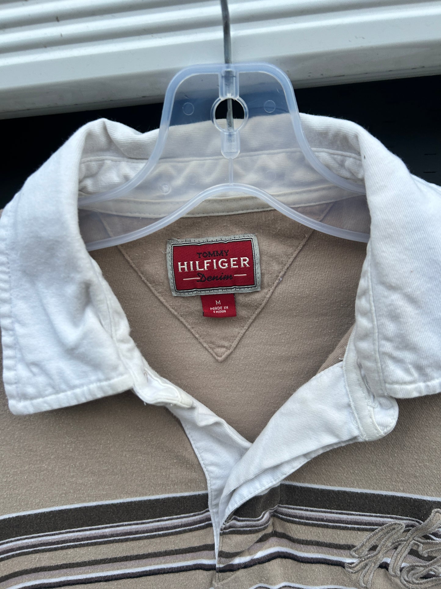 Beige Tommy Hilfiger Polo Shirt (M)