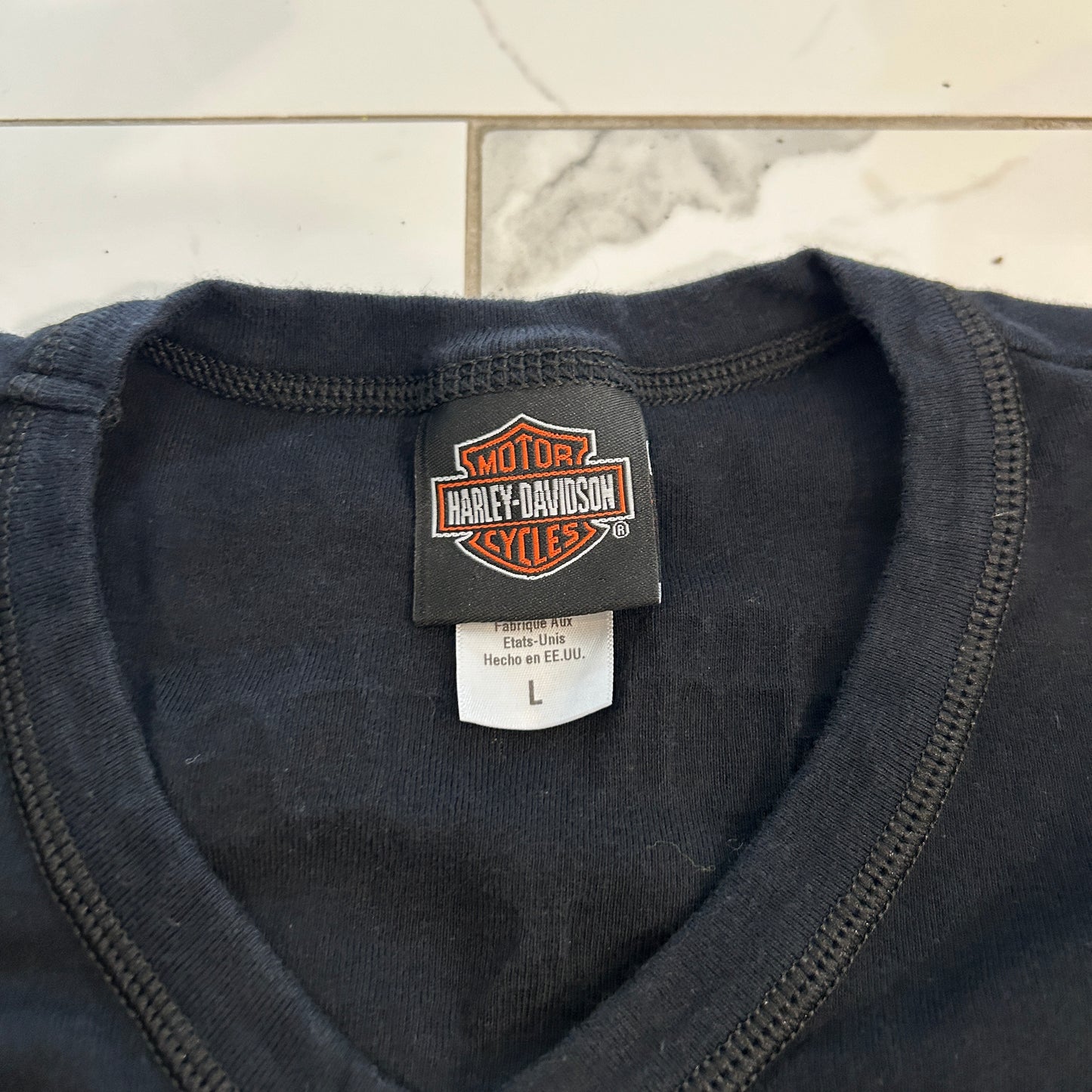 Harley Davidson Faux Tattoo Sleeves Shirt (wmns L)