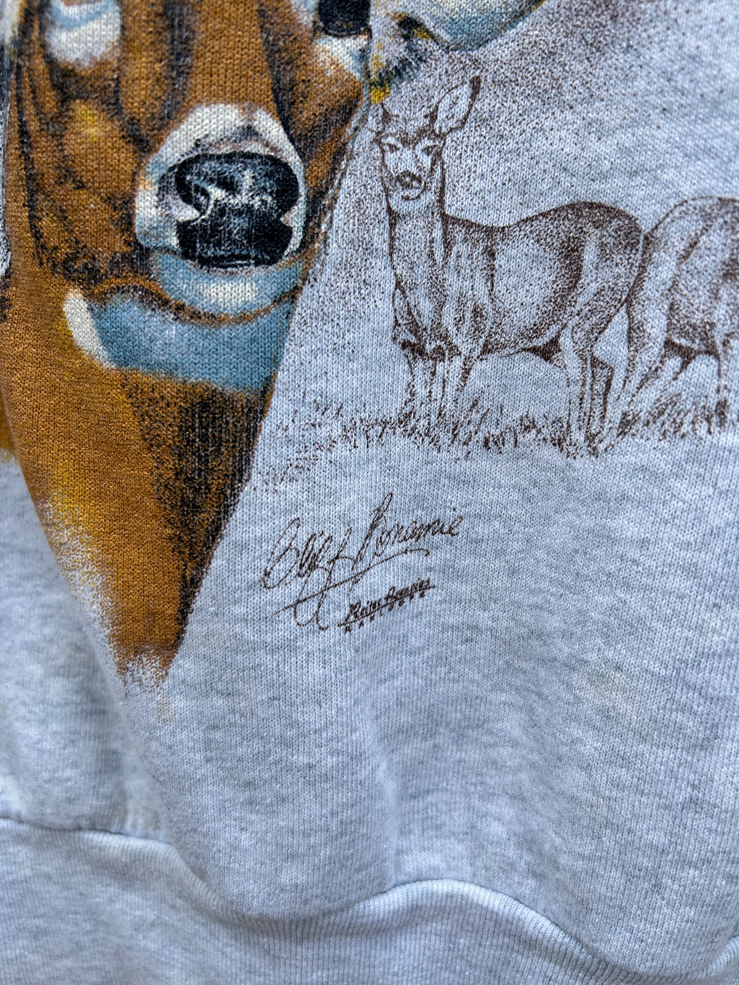 Vintage Beaverdell Grey Deer Crew (L)