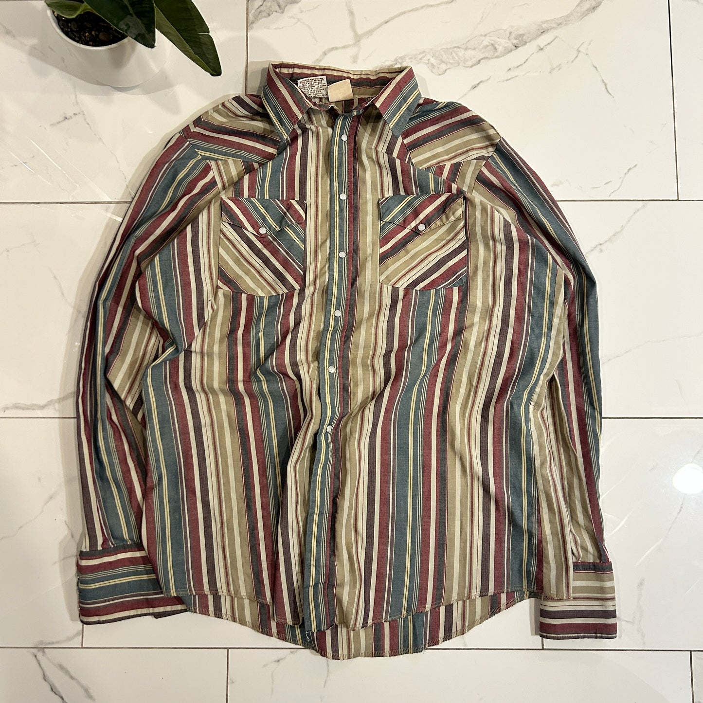 Vintage Western Frontier Snap Button Shirt (L)