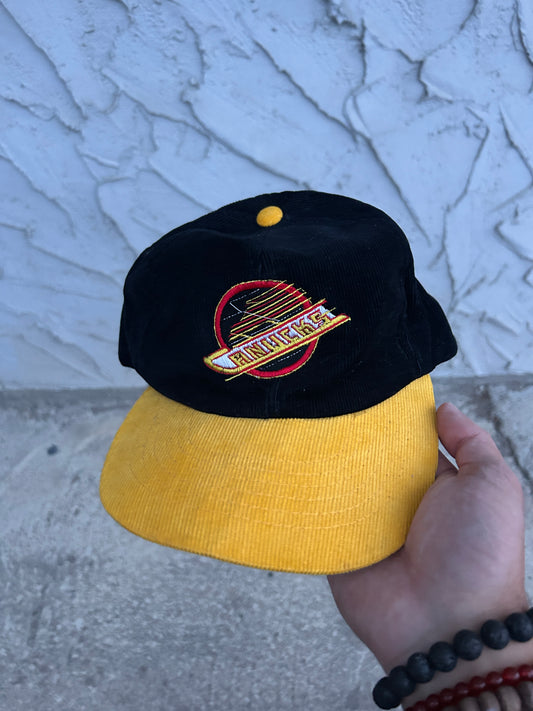 Vintage 90’s Corduroy Canucks Flying Skate SnapBack