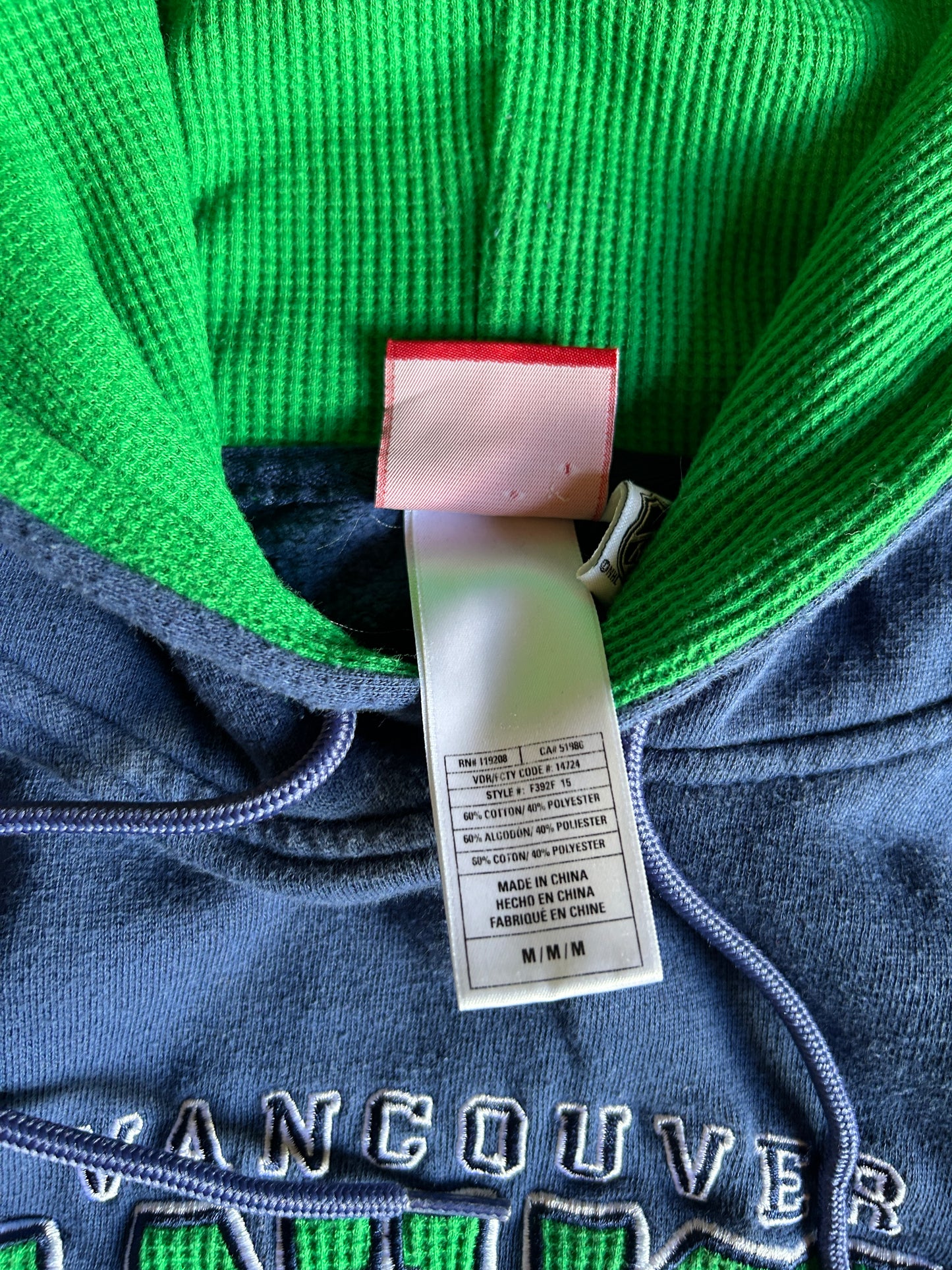 Blue Canucks Waffle Lined Hoodie (M)