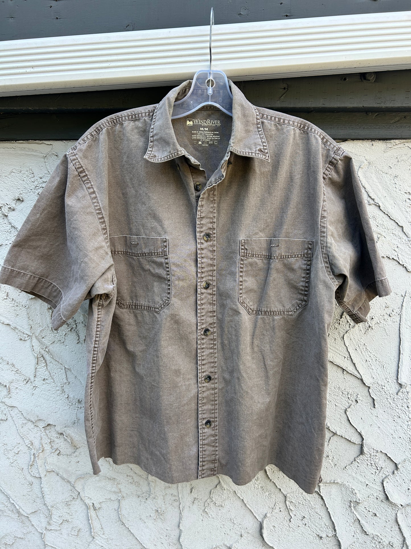 Faded Brown Cropped Button Up (M)