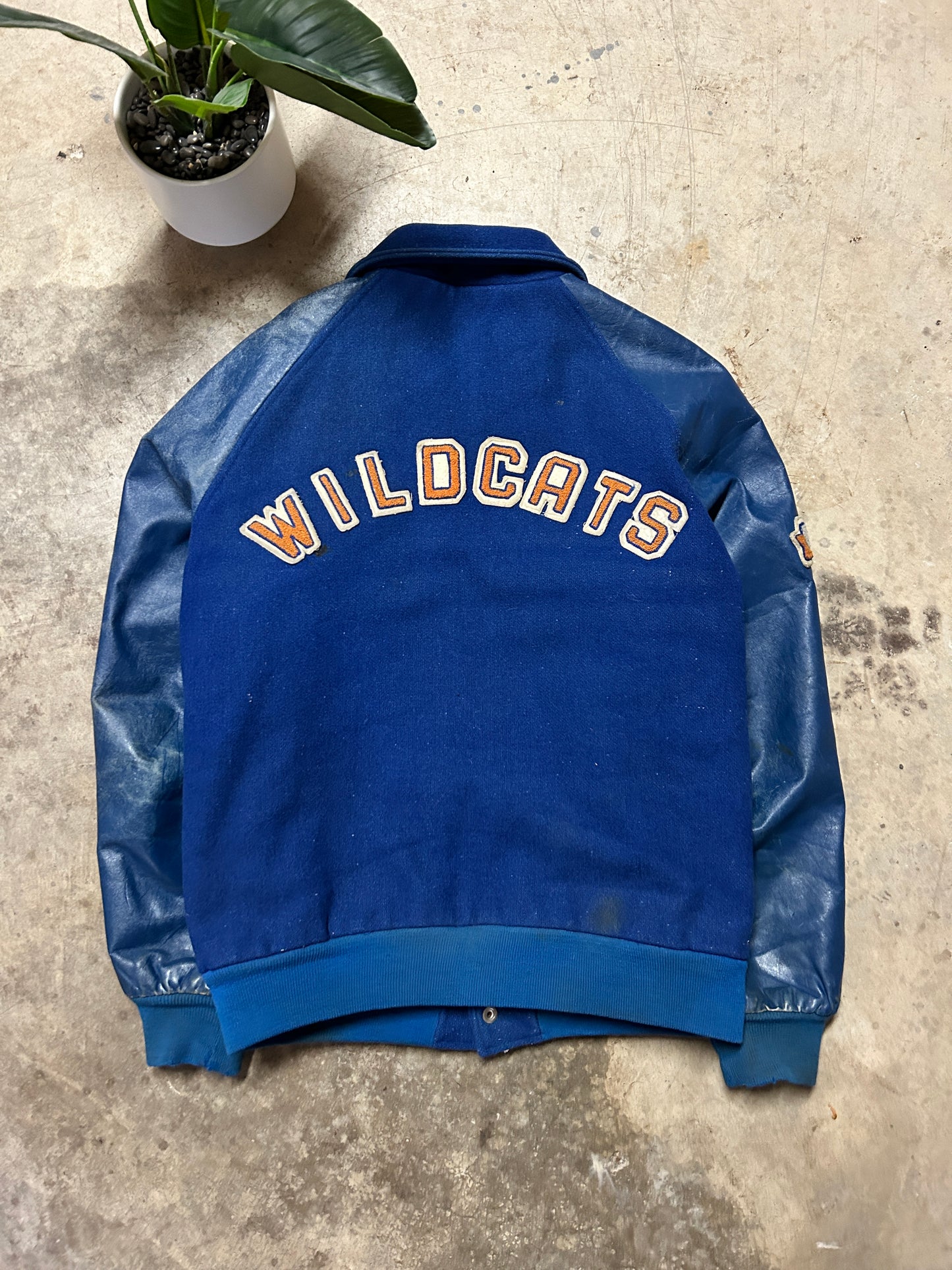 Vintage 80’s Wildcats Blue Varsity Jacket (M)