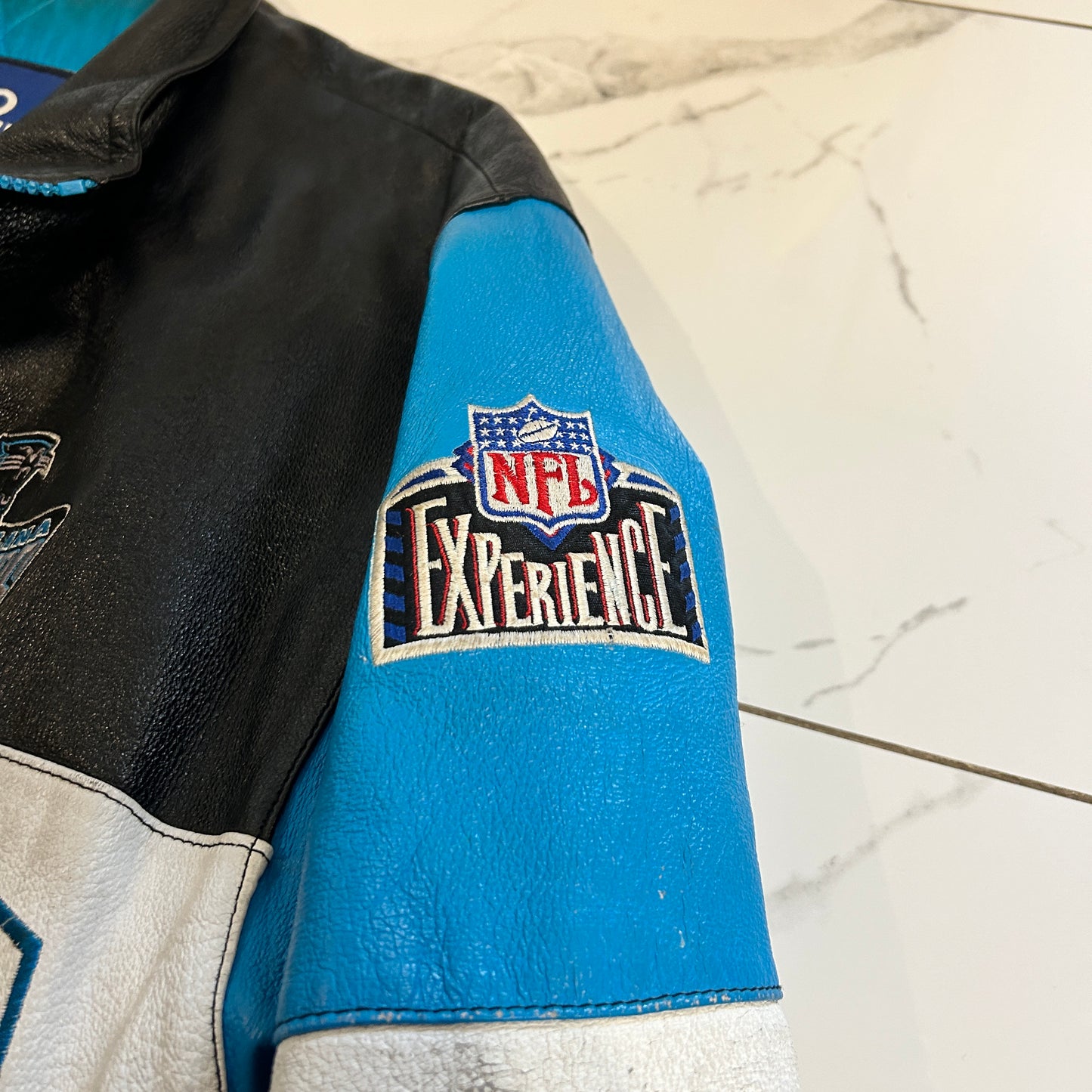 Vintage Pro Player Carolina Panthers Leather Jacket (L)