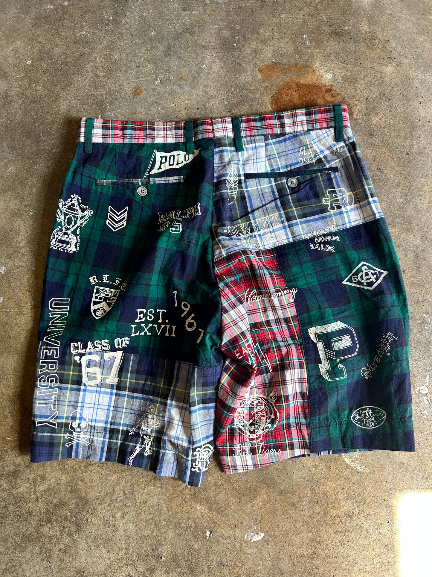 Polo Ralph Lauren Class of '67 Tigers Madras NY Skulls Chino Shorts (32W)