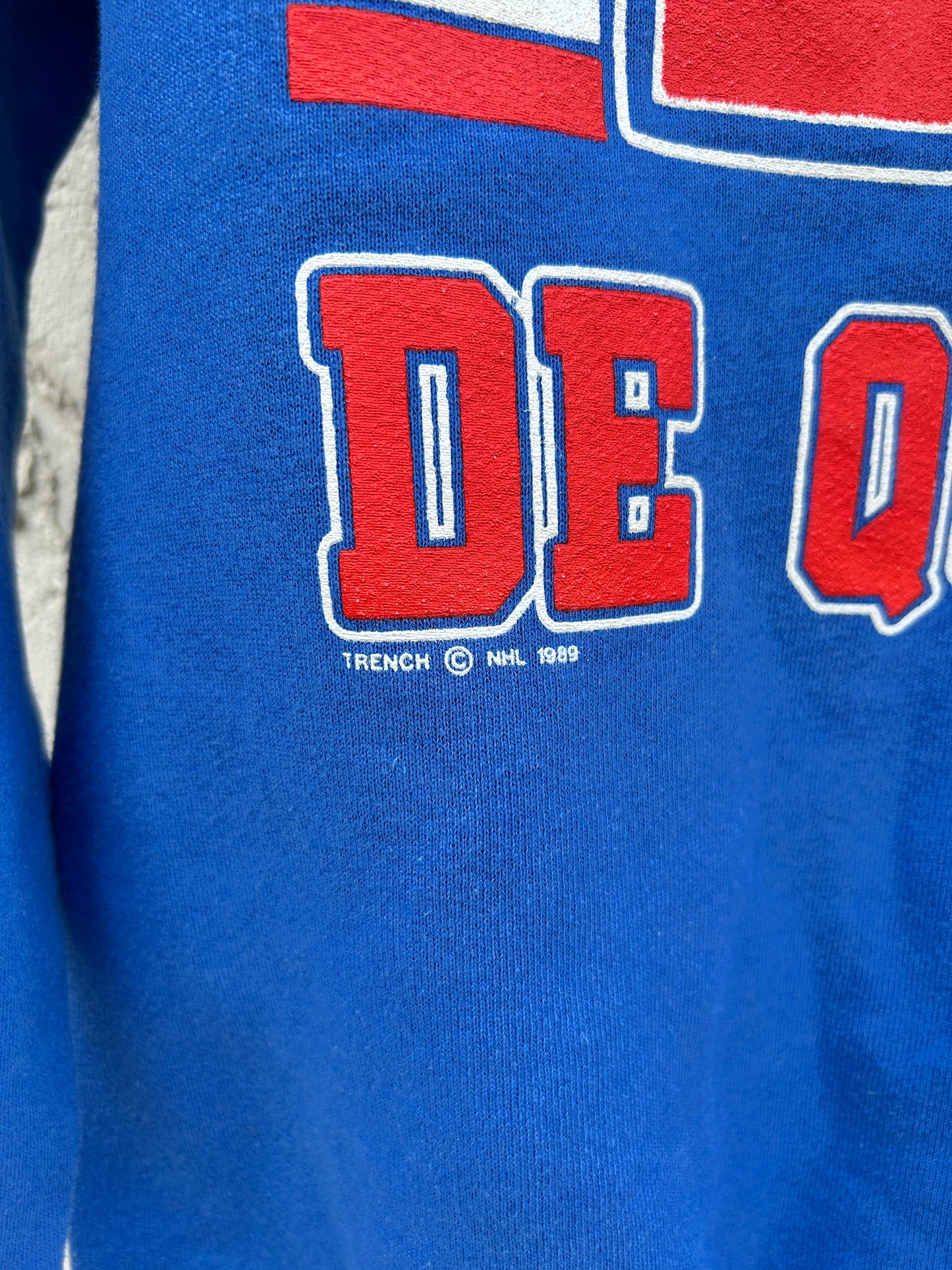 Vintage 1989 Quebec Nordiques Trench Crewneck (L)