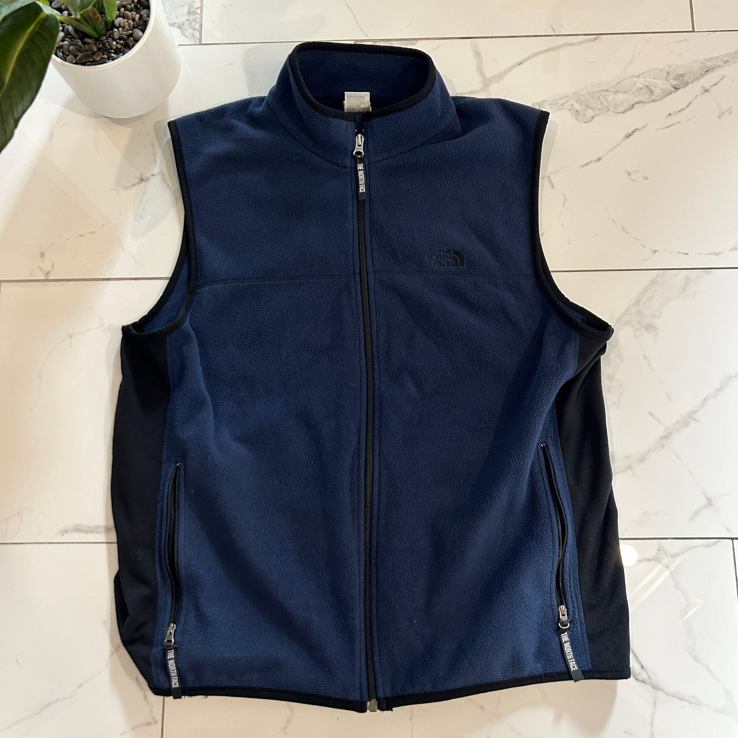 Navy North Face Fleece Vest (XL)