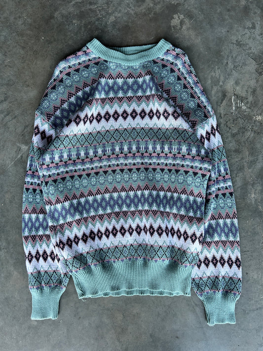 Vintage Pastel Bosa Knit Sweater (XL)