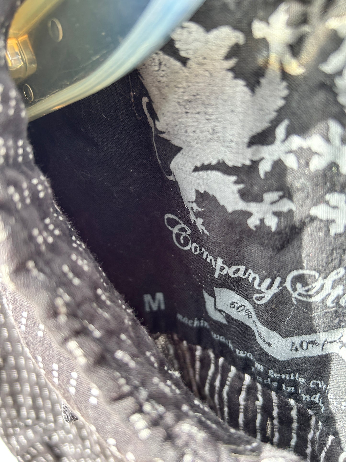 Cropped Company Standard Black Patterned Button Up (M)