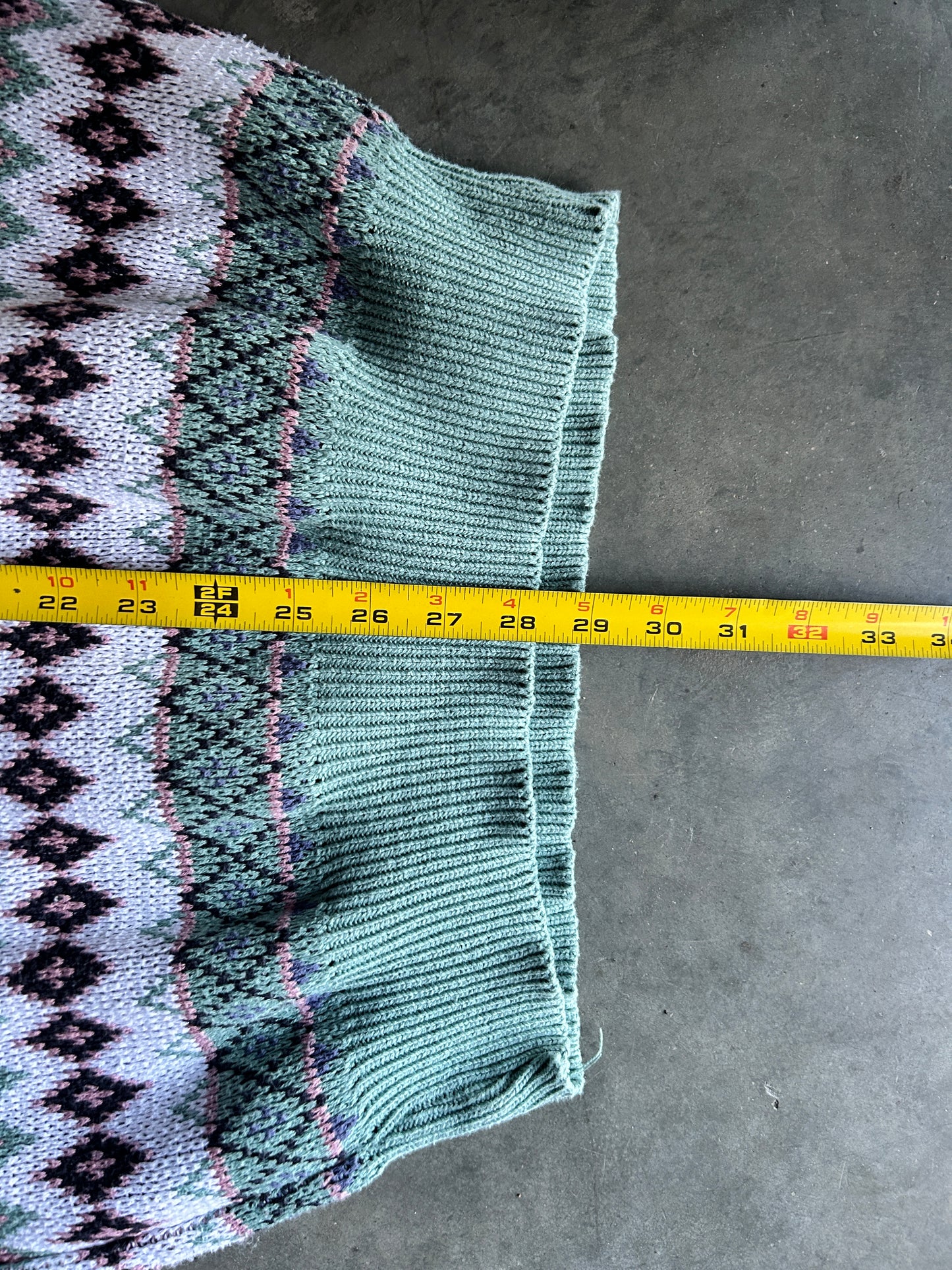 Vintage Pastel Bosa Knit Sweater (XL)