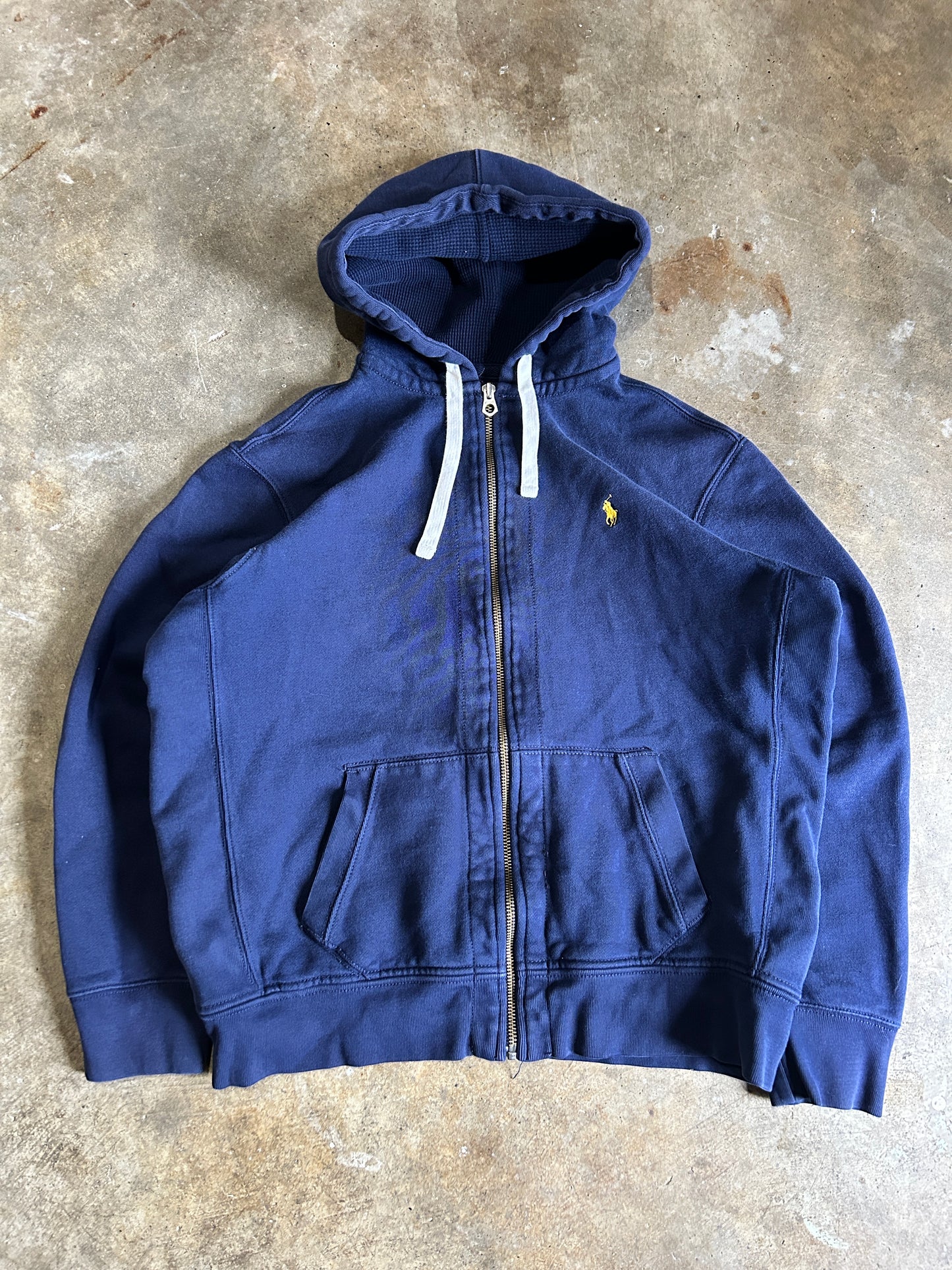 Vintage Navy Polo Zip Hoodie (XL)