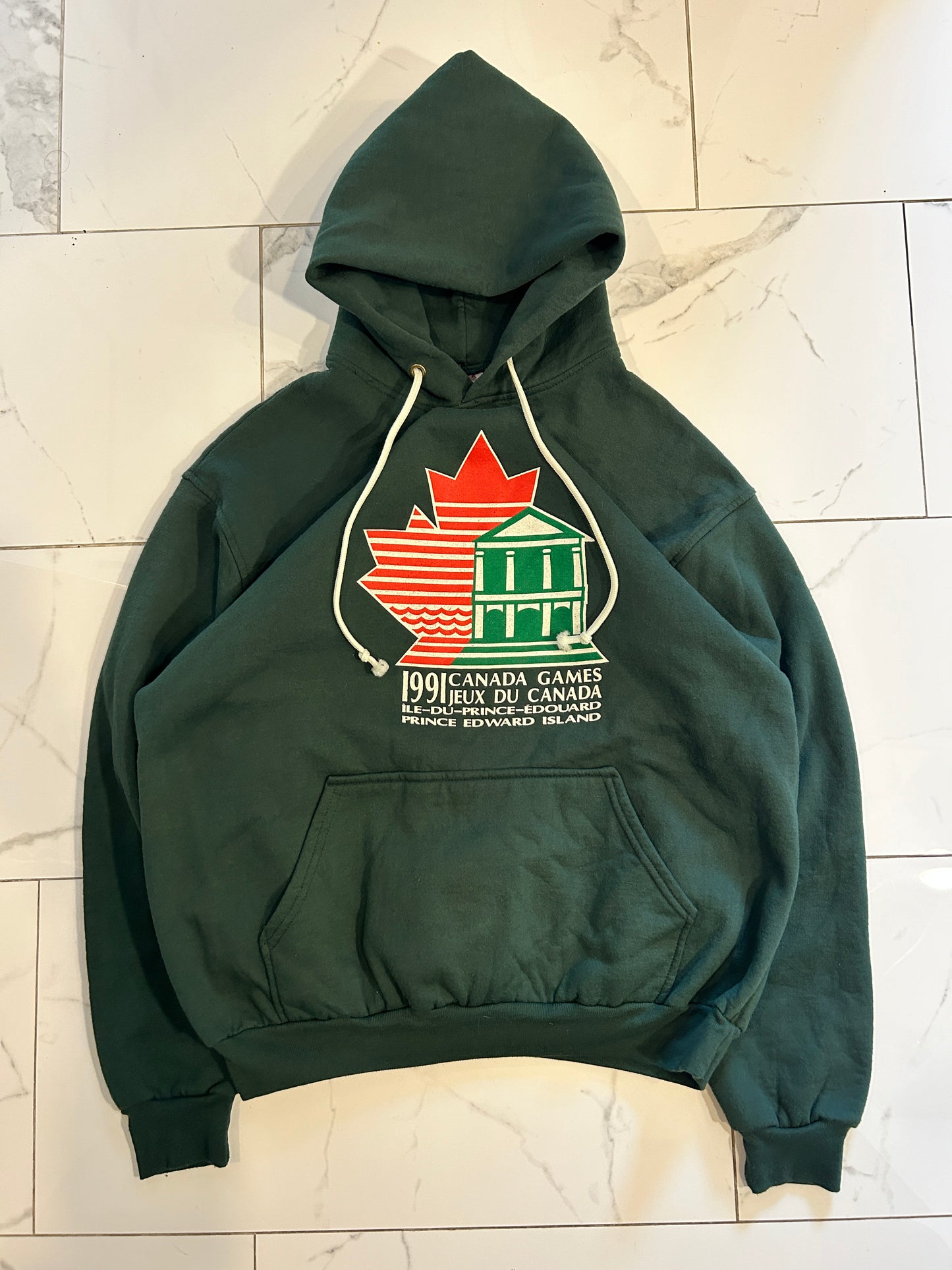 Vintage Green 1991 PEI Canada Games Hoodie (L)