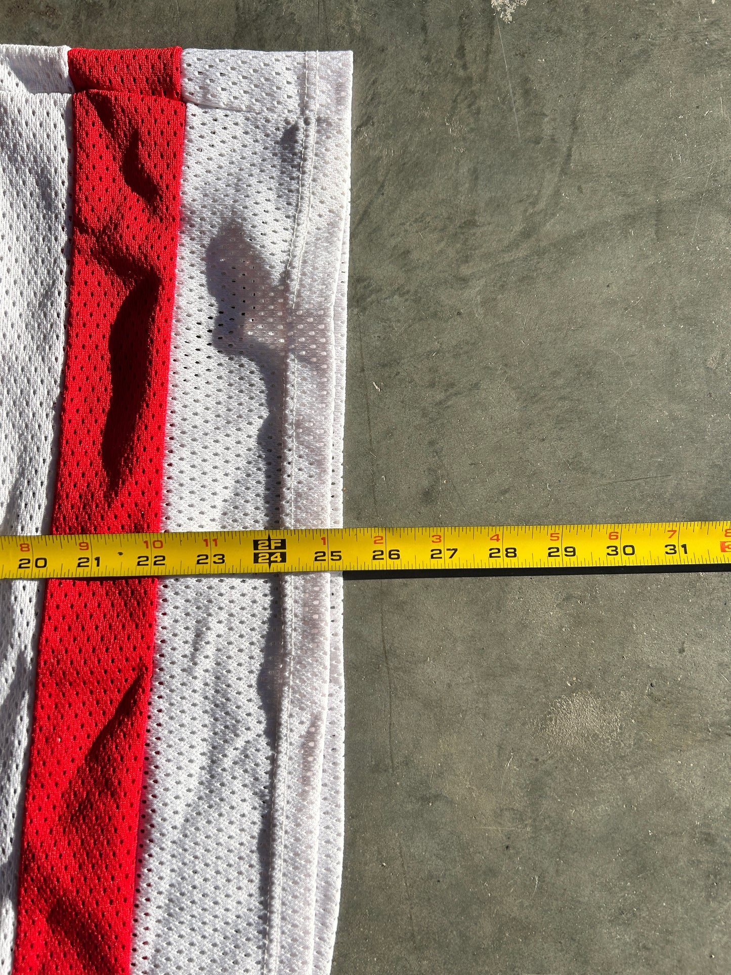 Vintage White and Red Mesh Hockey Jersey (L)