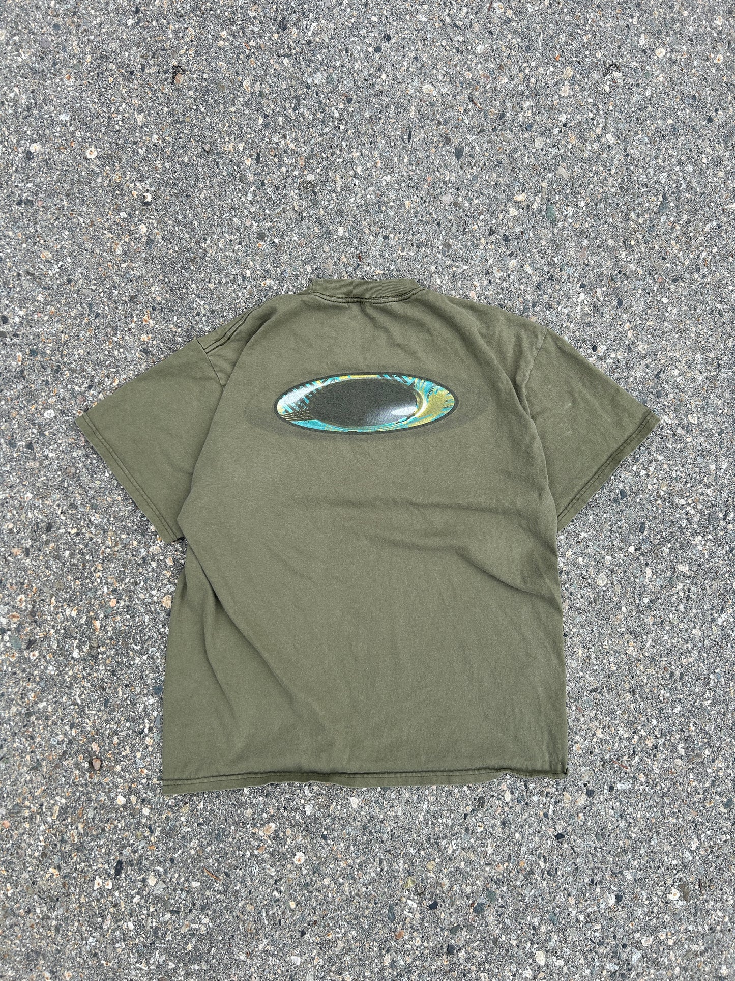 Y2K Olive Green Oakley Tee (M)