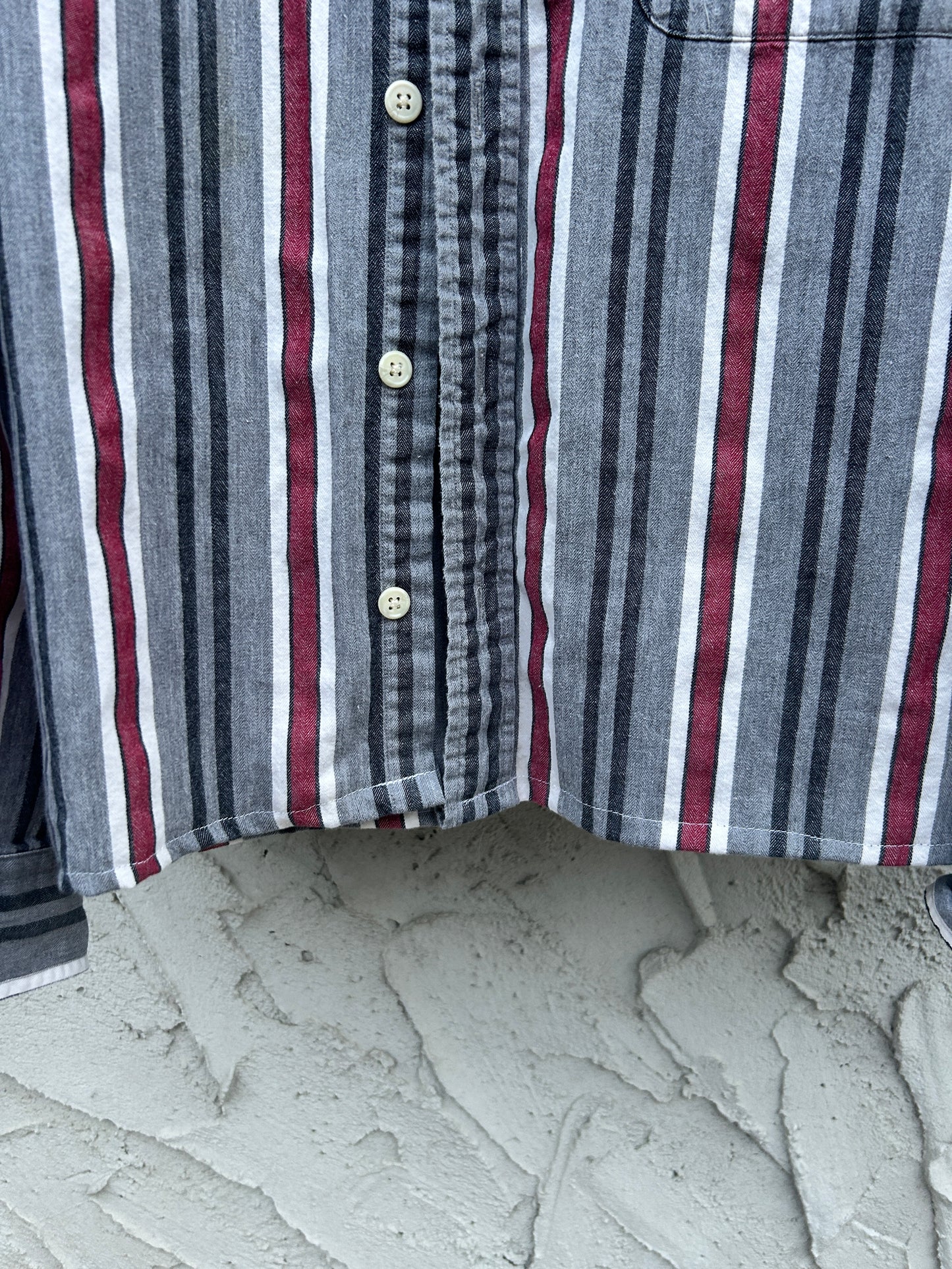 Vintage Striped Cropped Nautica Button Up (XL)