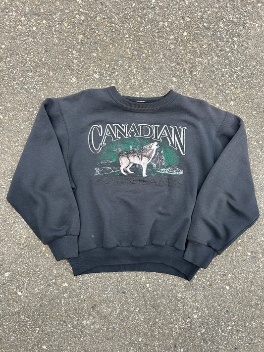 Vintage Faded Canadian Marshlands Wolf Crew (L)