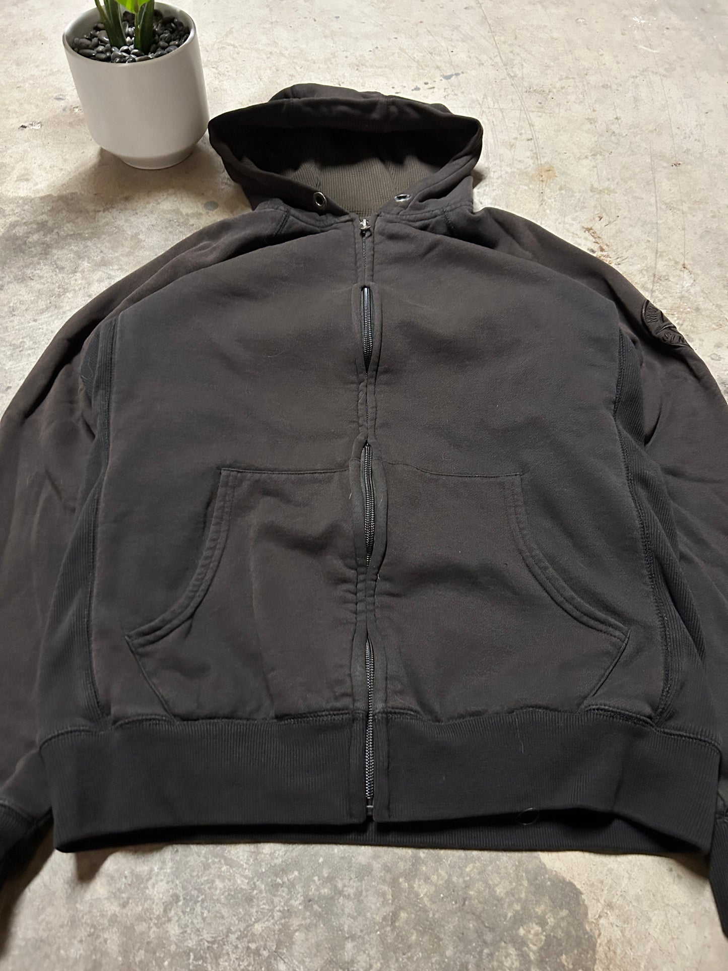Brown Mondetta Sport Waffle Lined Zip Sweater (M)