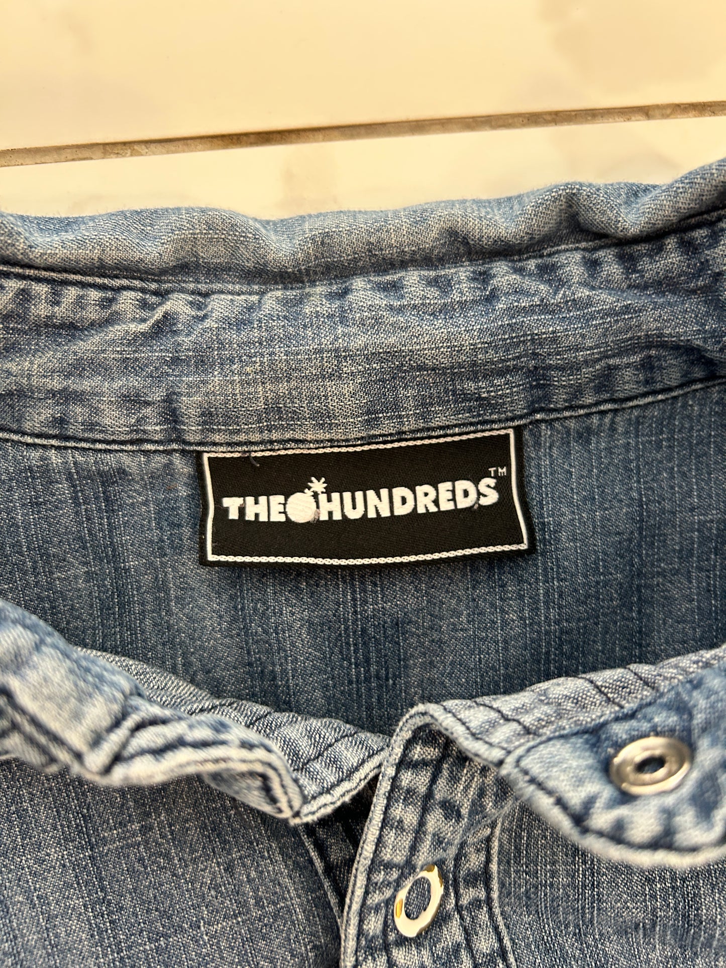 Y2K The Hundreds Snap Button Denim Shirt (XL)