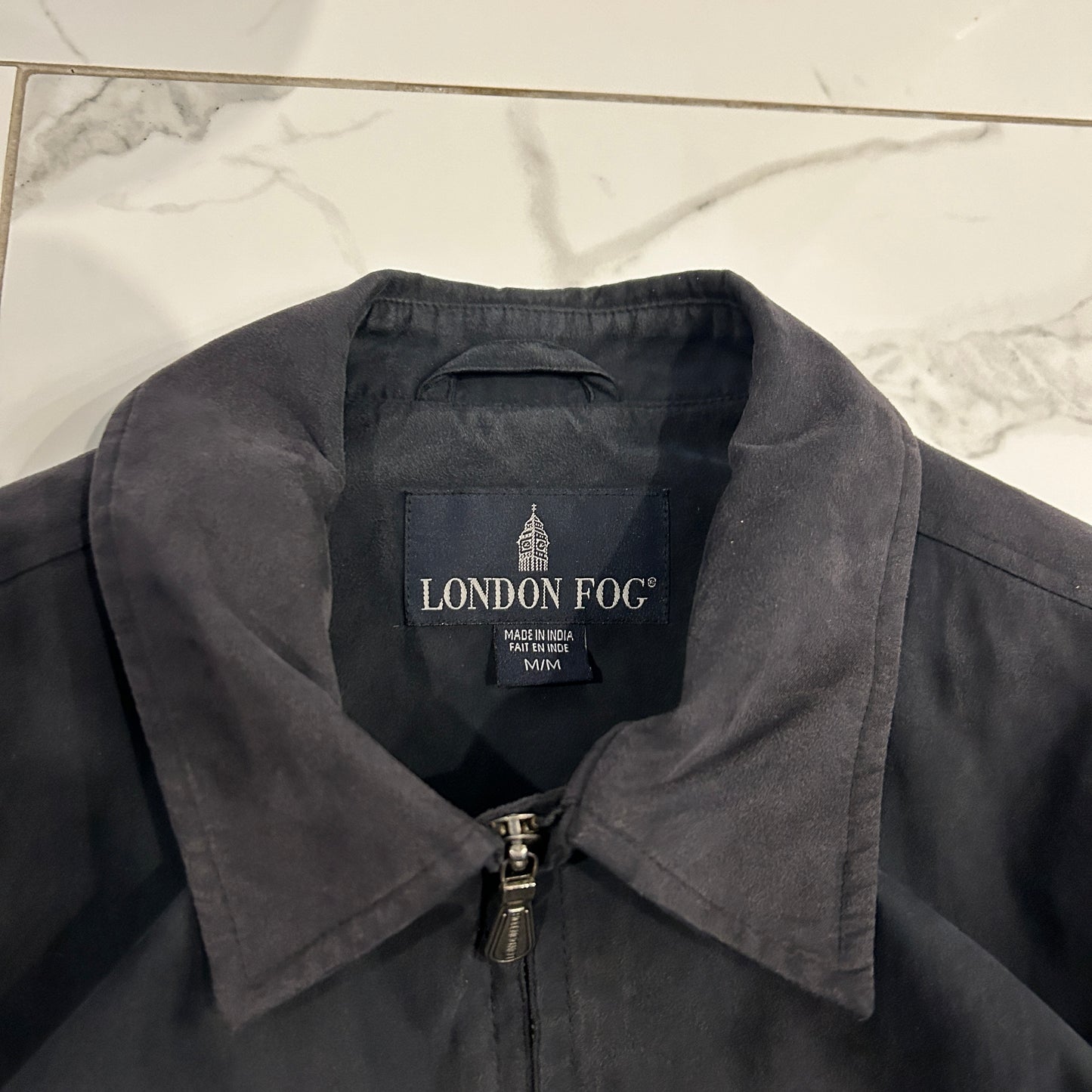 Vintage London Fog Suede Style Bomber Jacket (M)
