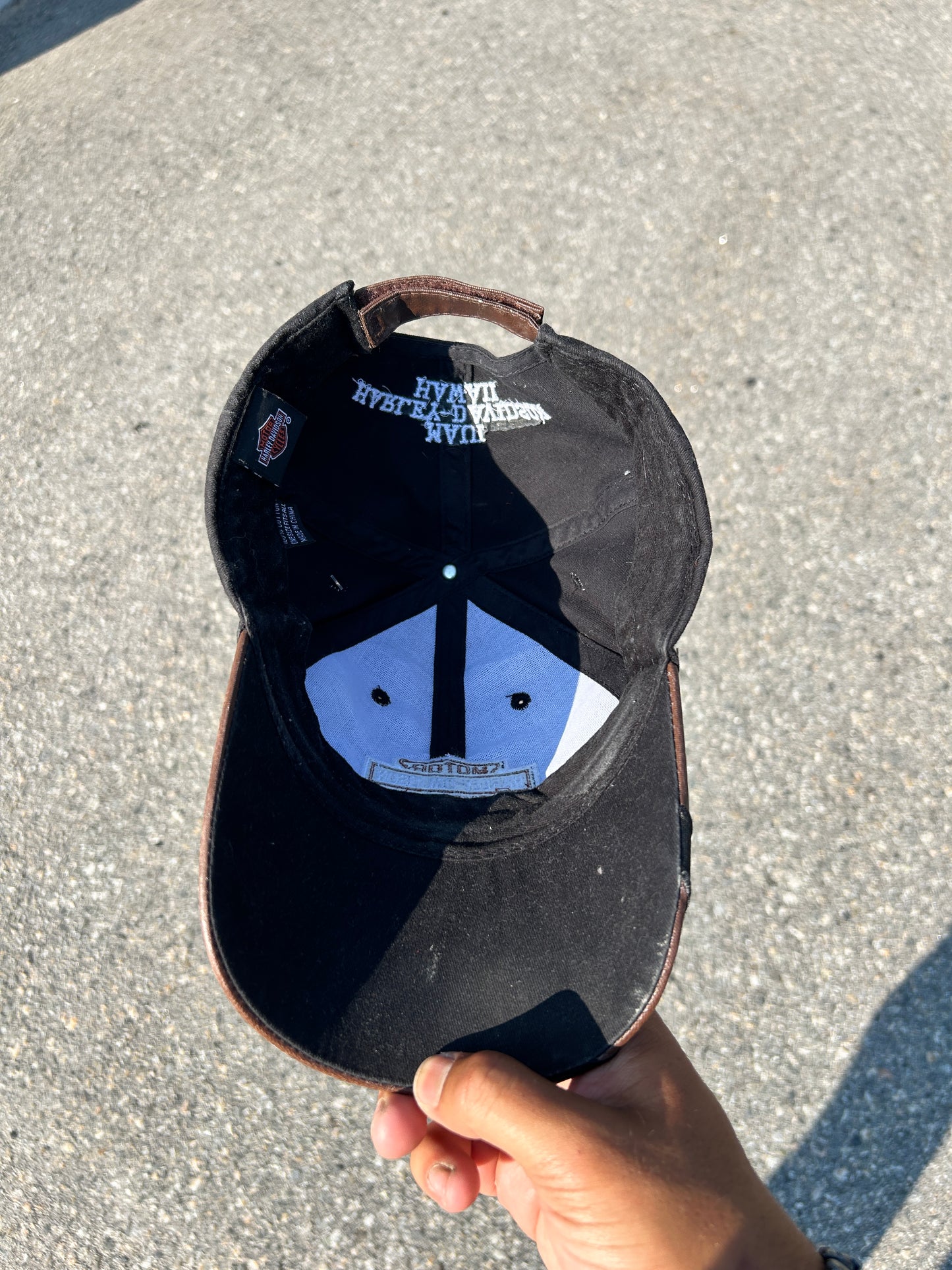 Vintage Leather Brim Harley Maui Hat