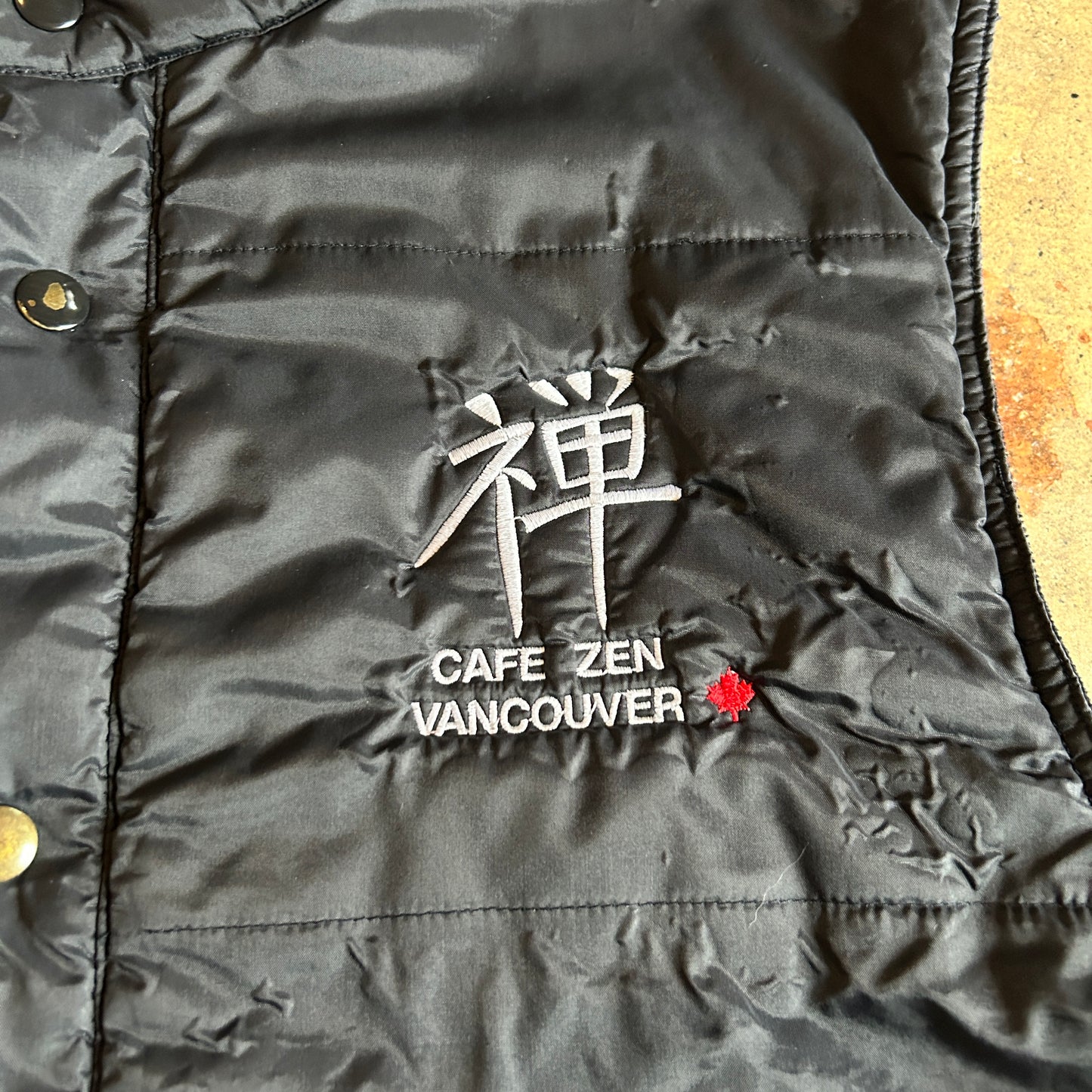 Snap Button Black Cafe Zen Vest (fits L)