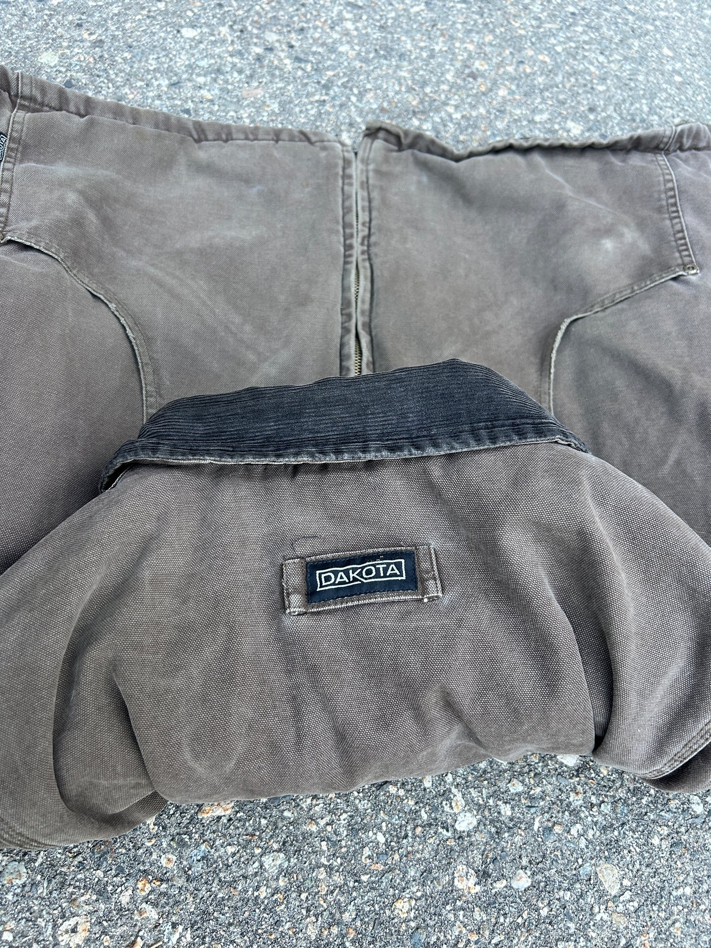 Faded Brown Collared Zip Dakota Work Jacket (L)