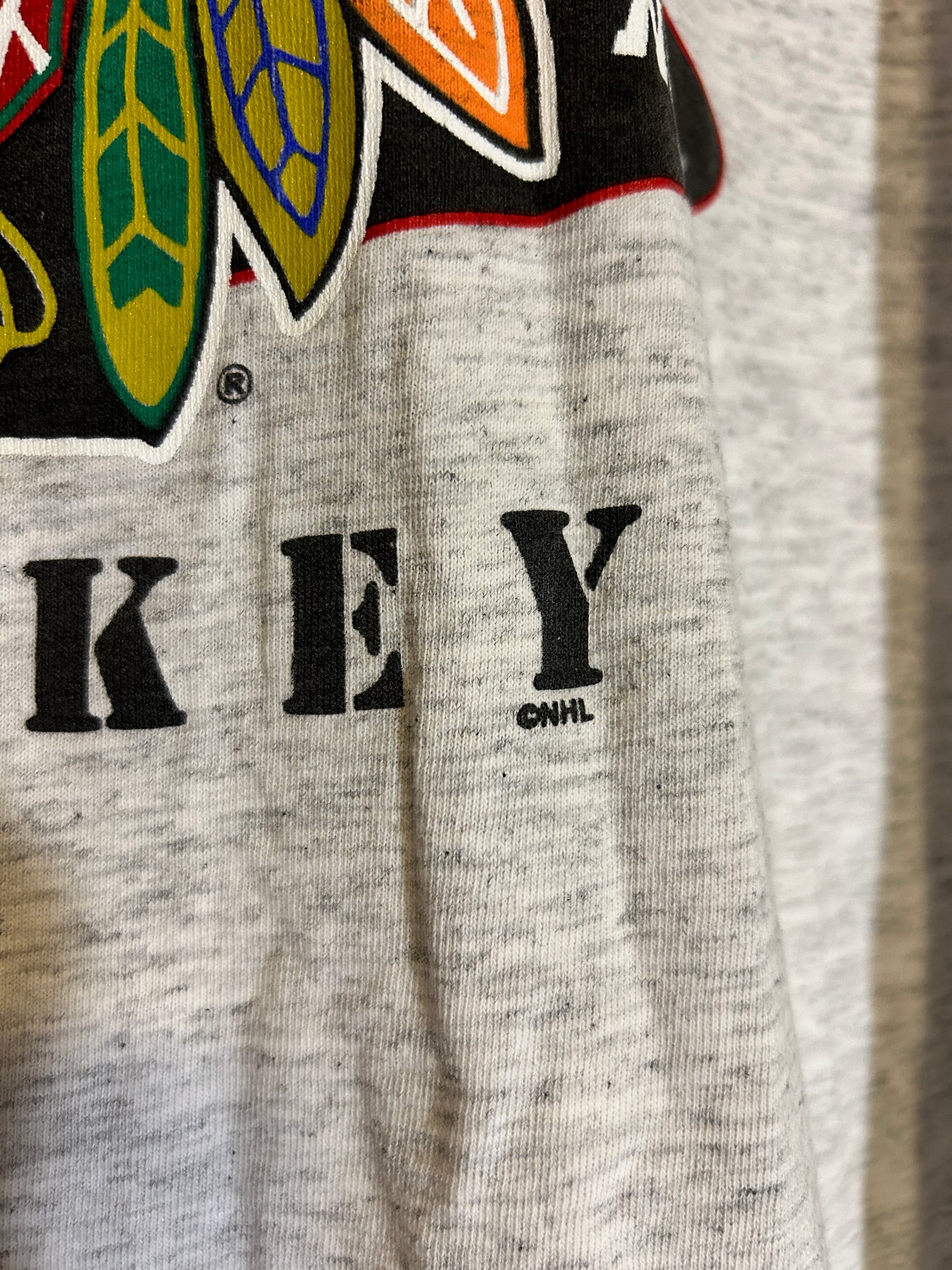 Vintage Chicago Blackhawks Single Stitch Tee (XL)