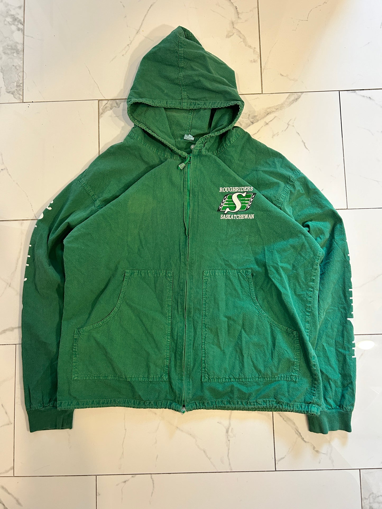 Vintage Saskatchewan Roughriders Canvas Zip Hoodie (L)
