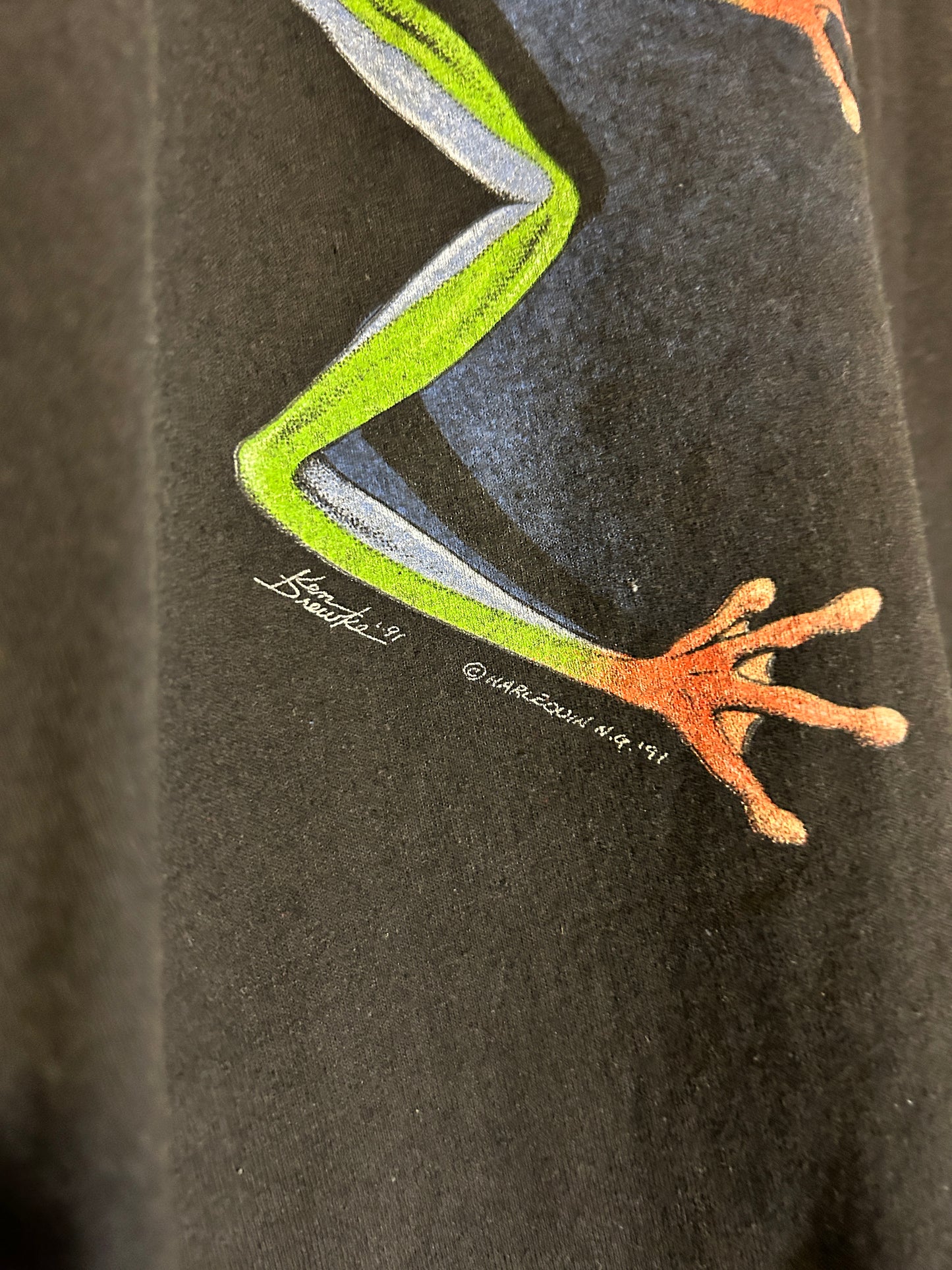 Vintage 1991 Single Stitch Double Sided Frog Tee (XL)