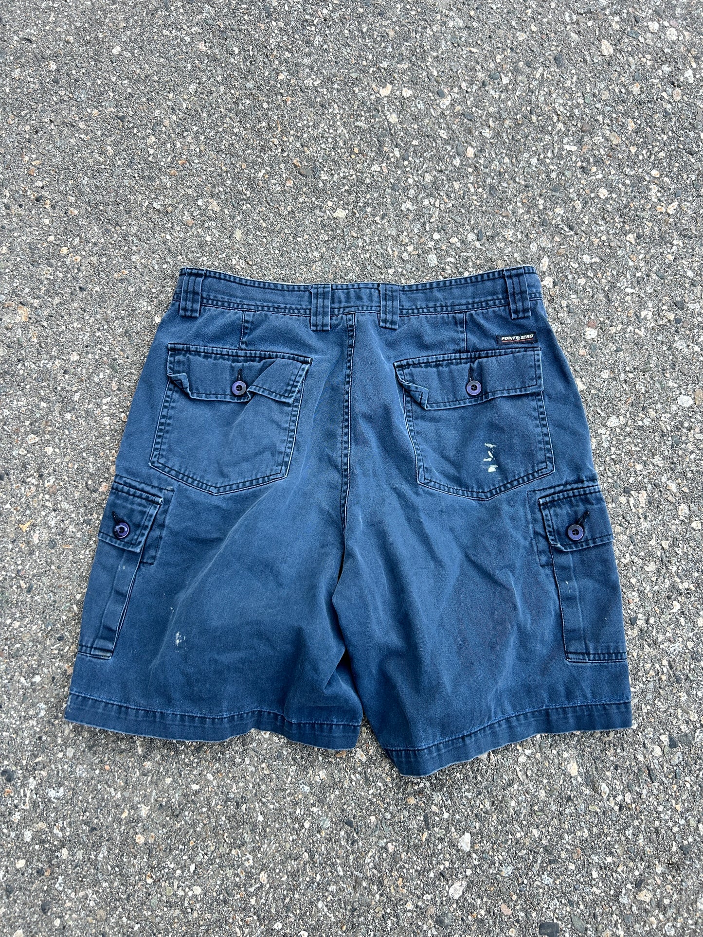 Point Zero Blue Faded Cargo Shorts (32W)