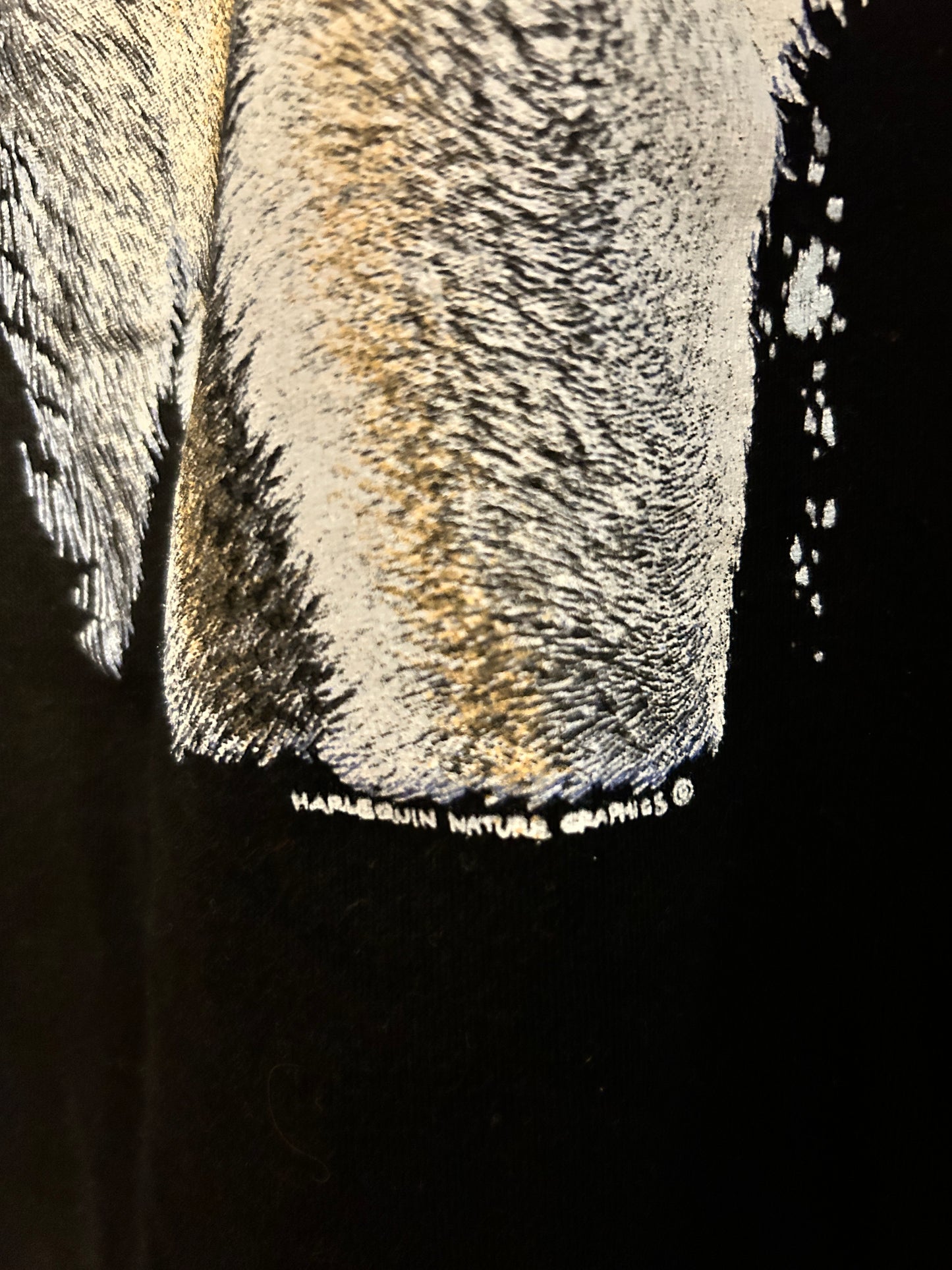 Vintage 1991 Single Stitch Harlequin Wolf Tee (L)