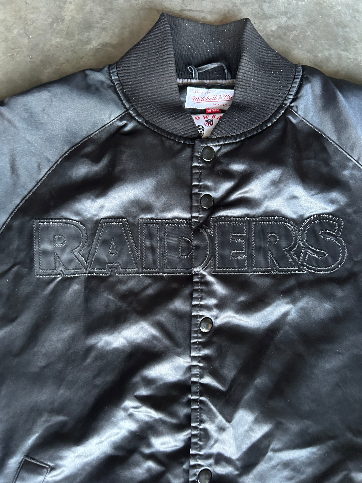 Satin Oakland Raiders Bomber Jacket (M)