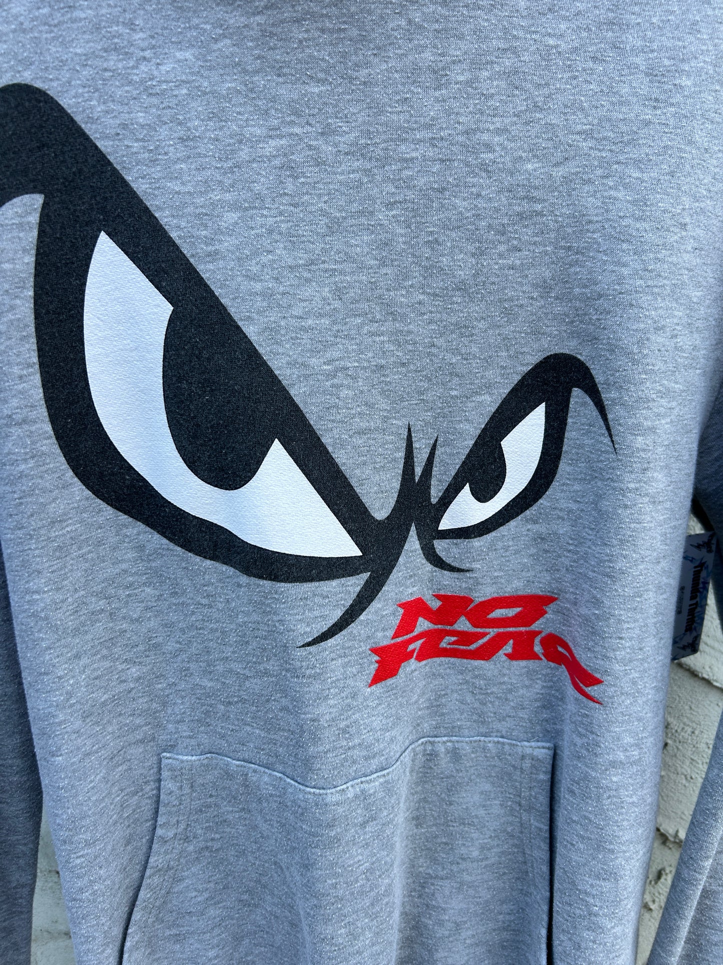 Grey No Fear Eyes Hoodie (L)