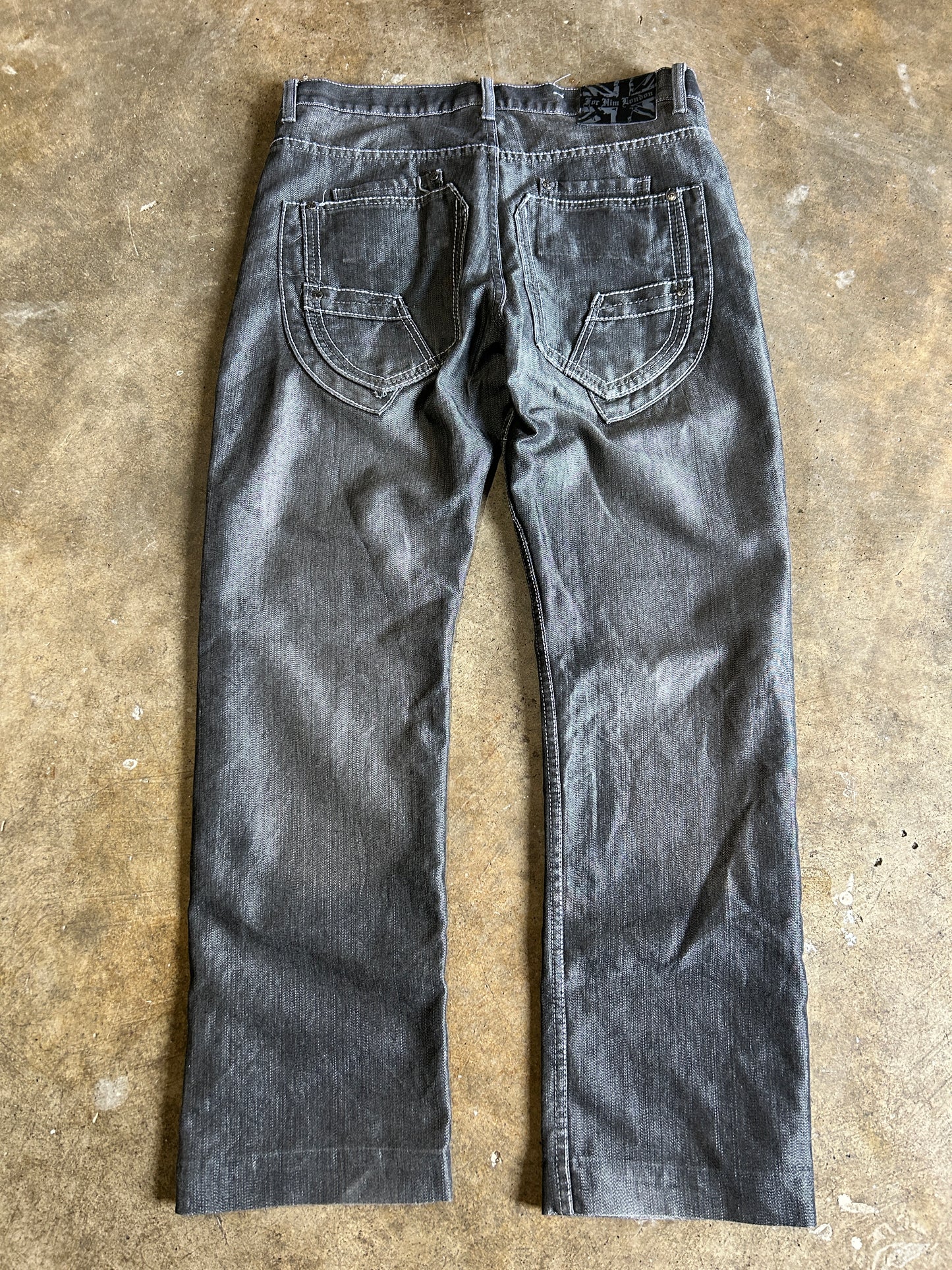 Y2K For Him London Grey Multi-Pocket Jeans (36x33)