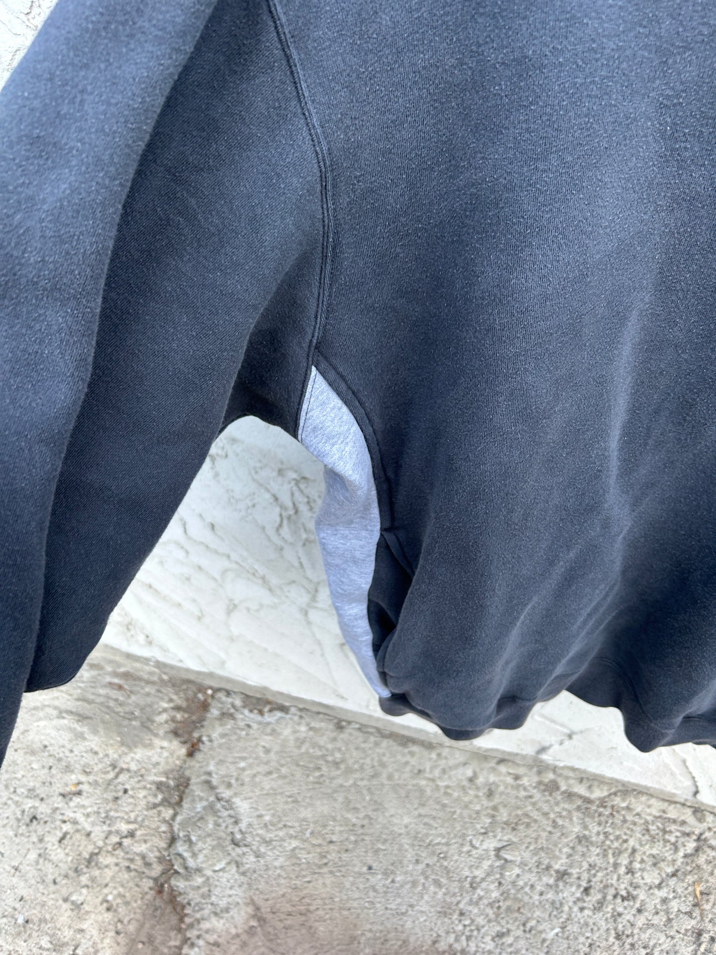Y2K Black and Grey Faded Adidas Hoodie (L)