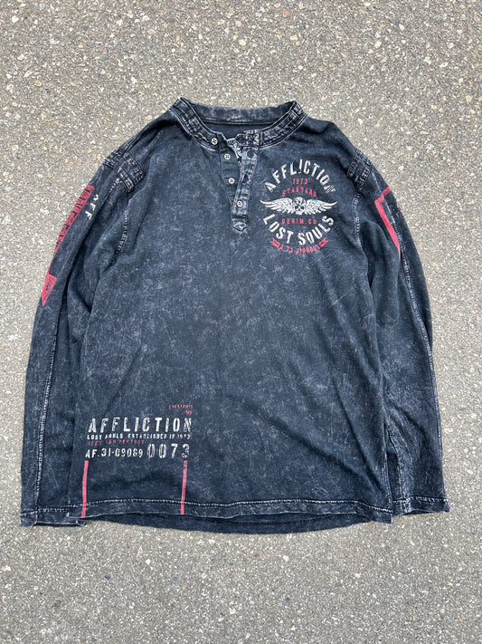 Y2K Affliction Stonewash LS Shirt (2XL)