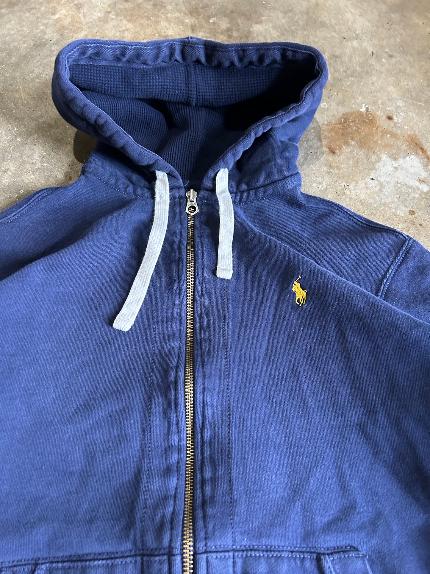 Vintage Navy Polo Zip Hoodie (XL)