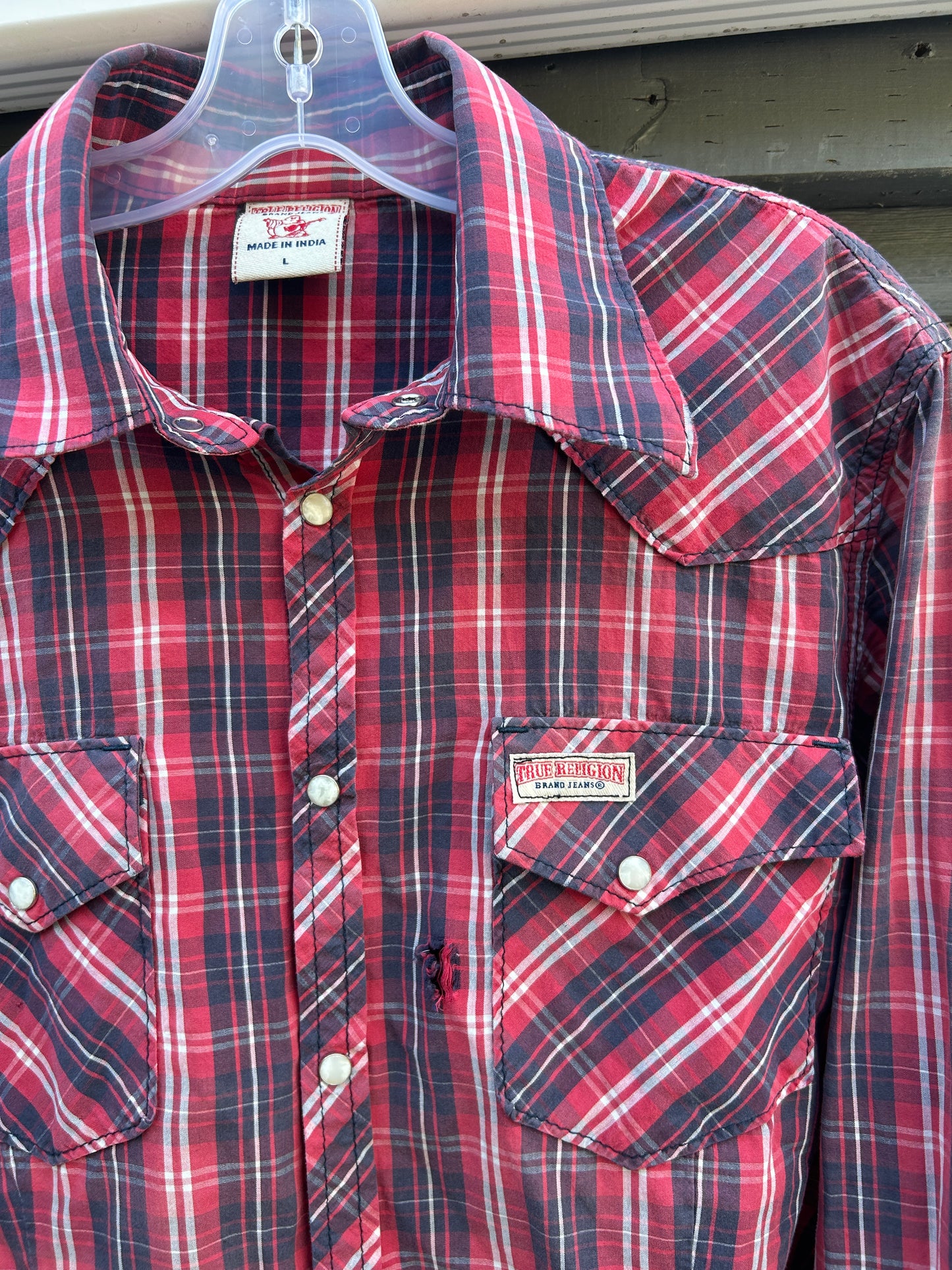 Y2K Cropped True Religion Button Up (L)