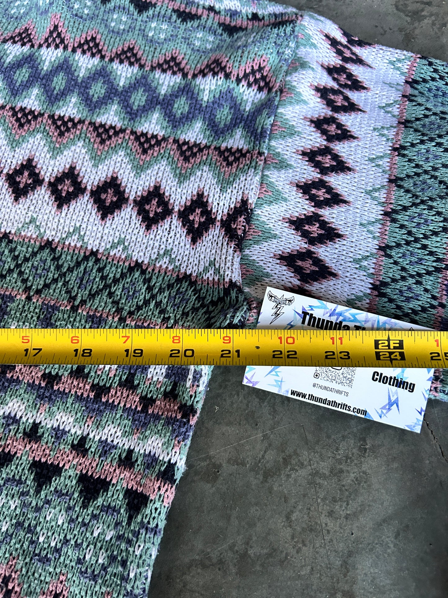 Vintage Pastel Bosa Knit Sweater (XL)