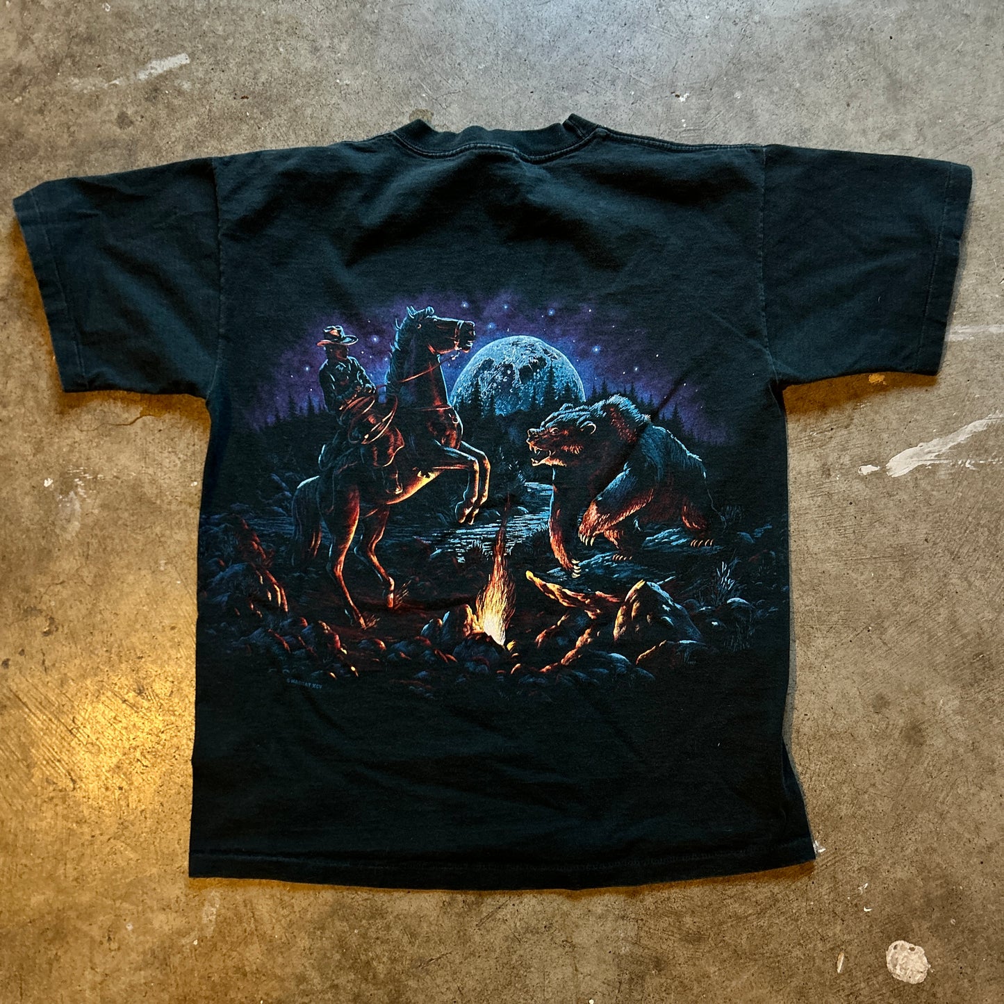 Vintage Cowboy Bear Attack Tee (L)